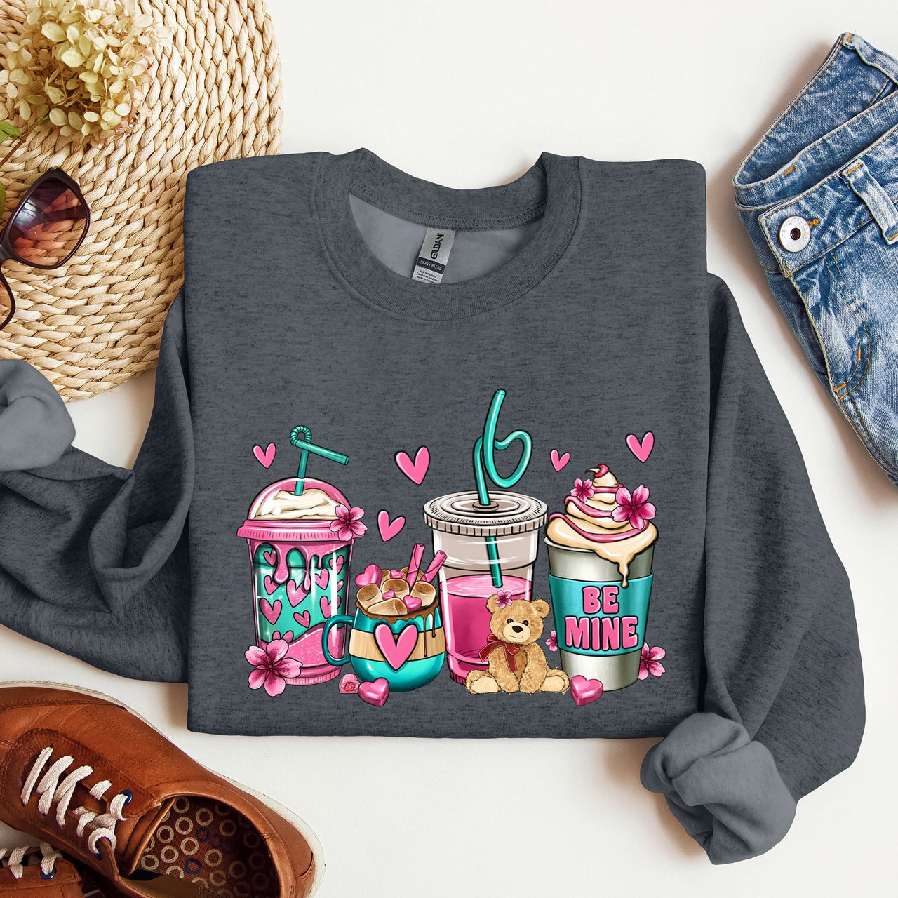 Valentine's Coffee Lover Cozy Valentine's Day Edition Premium Fleece Comfort Fit Sweatshirt