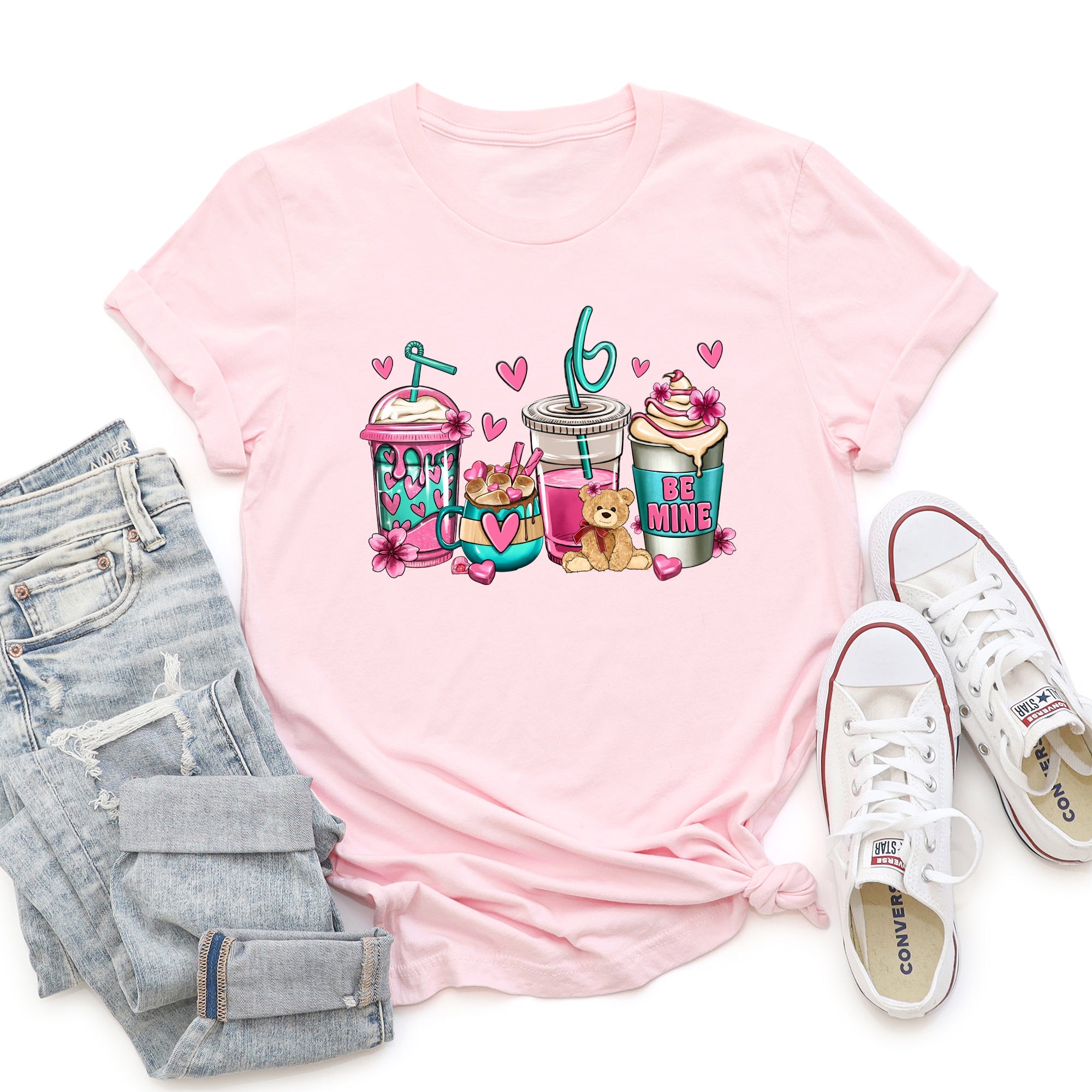 Valentine's Coffee Lover Cozy Hearts Edition Soft And Bold For Everyday Coffee Moments Graphic Tee