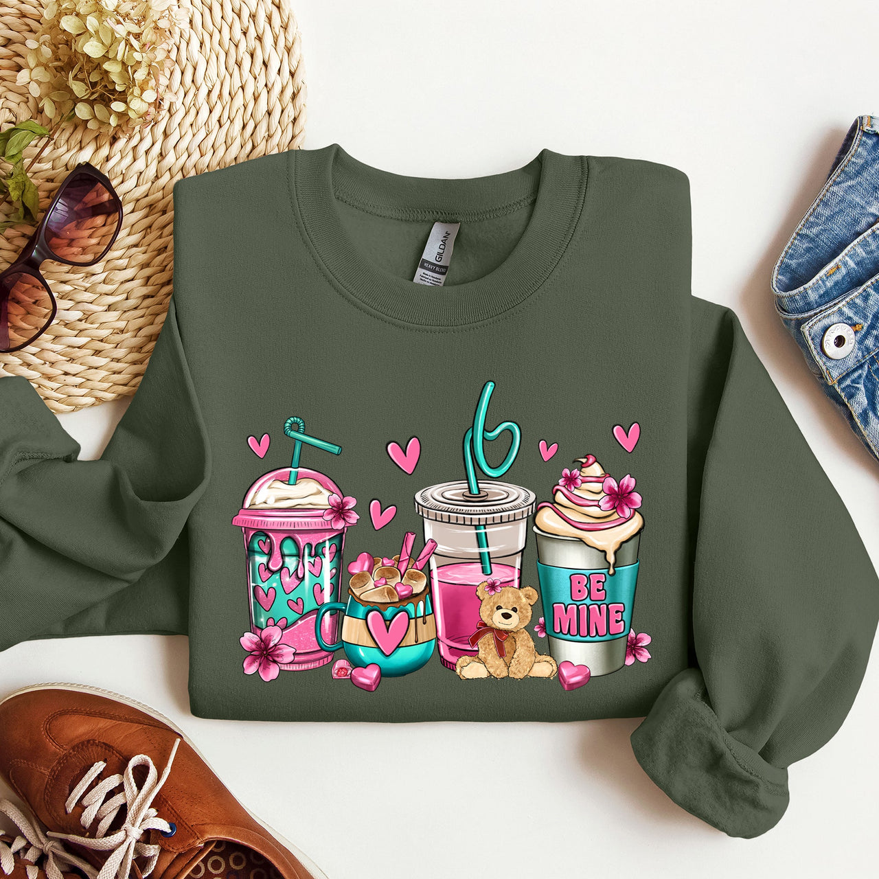Valentine's Coffee Lover Cozy Valentine's Day Edition Premium Fleece Comfort Fit Sweatshirt