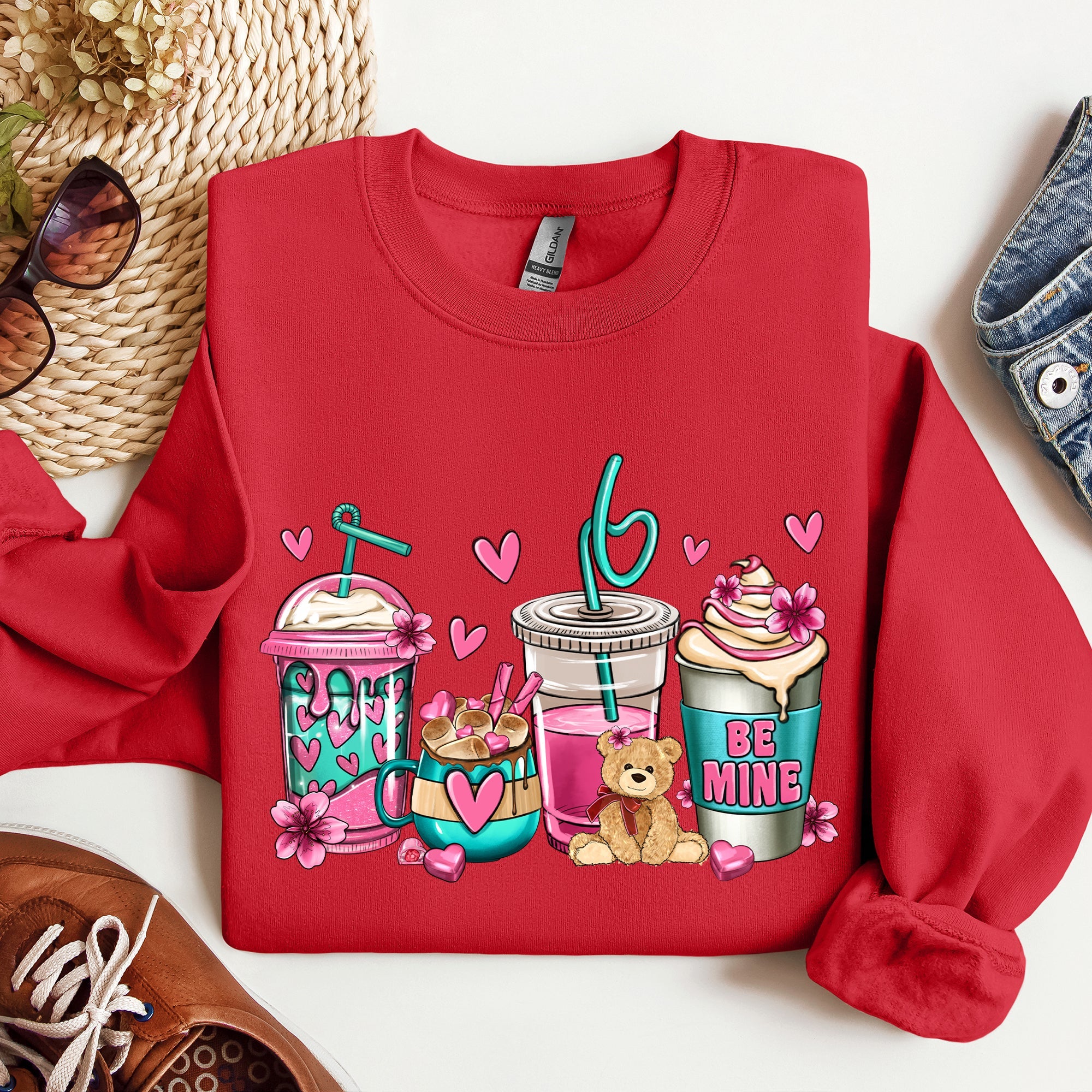Valentine's Coffee Lover Cozy Valentine's Day Edition Premium Fleece Comfort Fit Sweatshirt