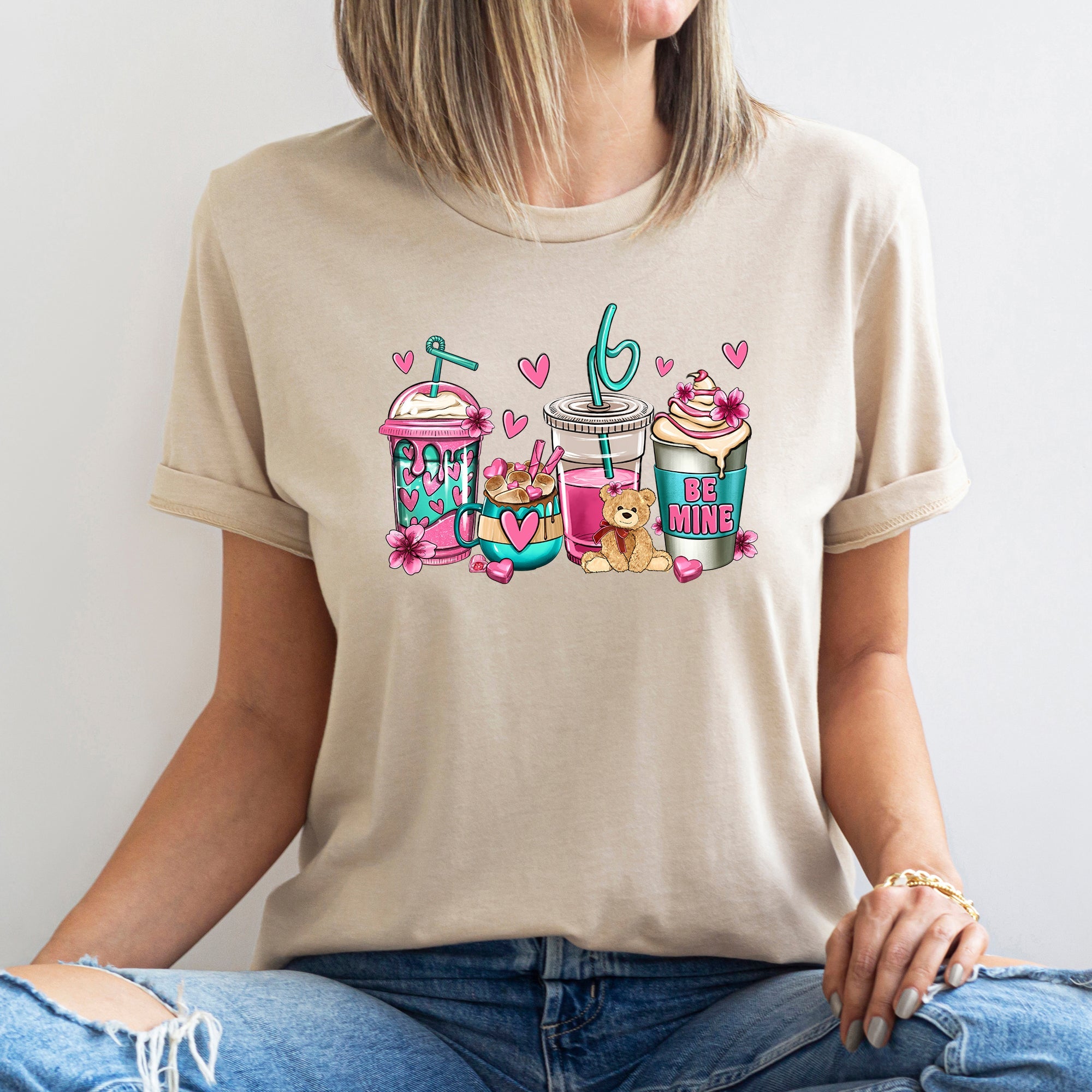 Valentine's Coffee Lover Cozy Hearts Edition Soft And Bold For Everyday Coffee Moments Graphic Tee