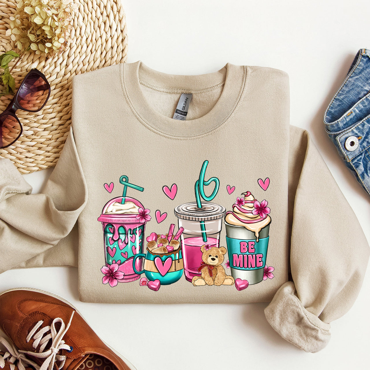 Valentine's Coffee Lover Cozy Valentine's Day Edition Premium Fleece Comfort Fit Sweatshirt