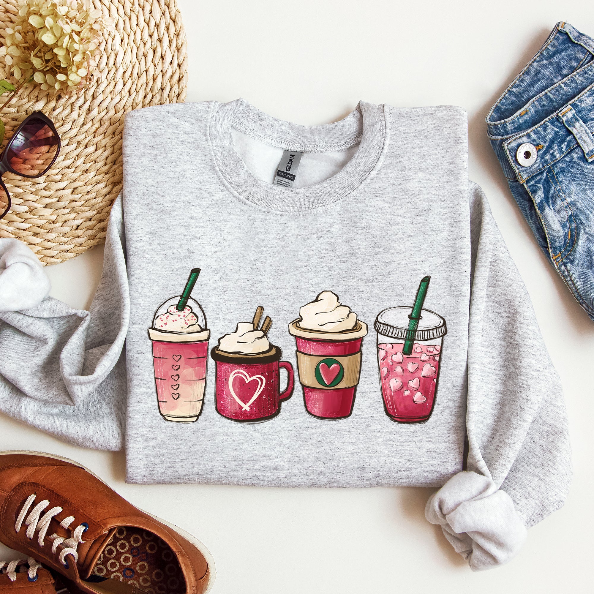 Valentine's Coffee And Drinks Cozy Edition For Coffee Lovers Forever Graphic Sweatshirt