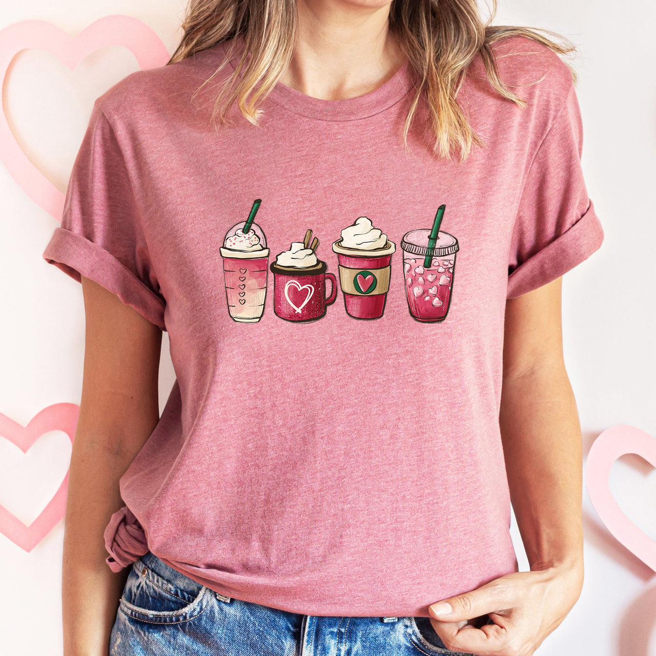 Valentine's Day Coffee Drinks Cupids Latte Art Be Mine Love Letter Cozy Graphic Tee