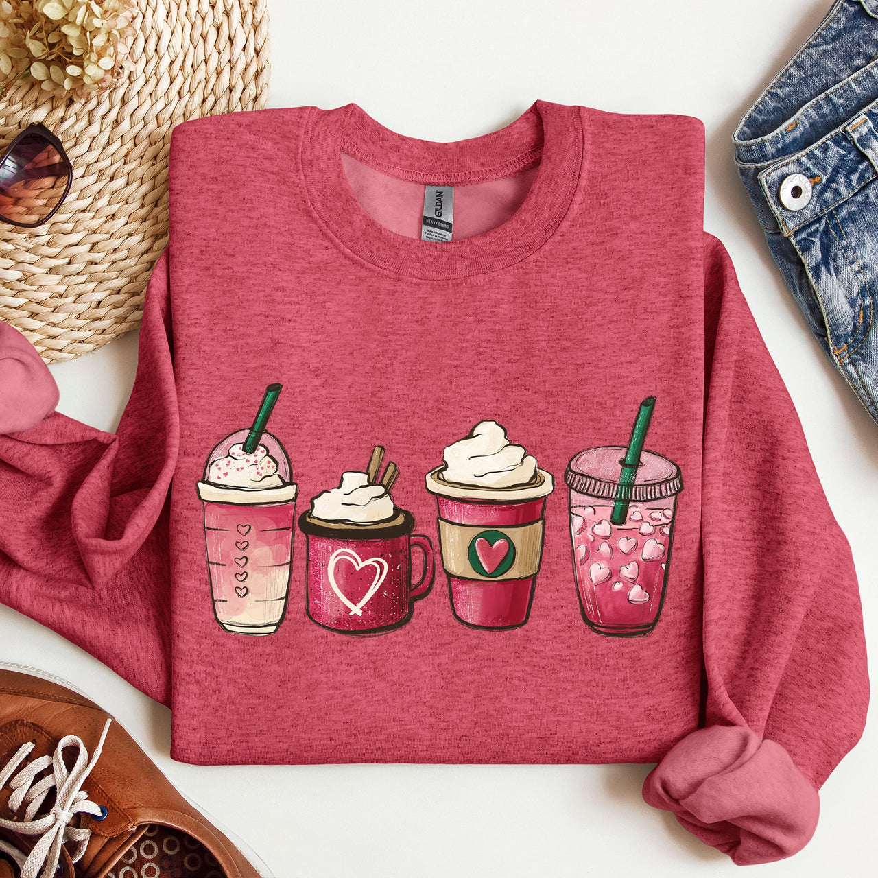 Valentine's Coffee And Drinks Cozy Edition For Coffee Lovers Forever Graphic Sweatshirt