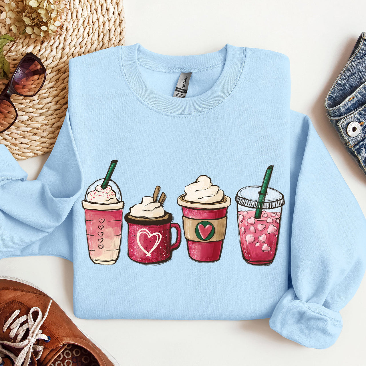 Valentine's Coffee And Drinks Cozy Edition For Coffee Lovers Forever Graphic Sweatshirt