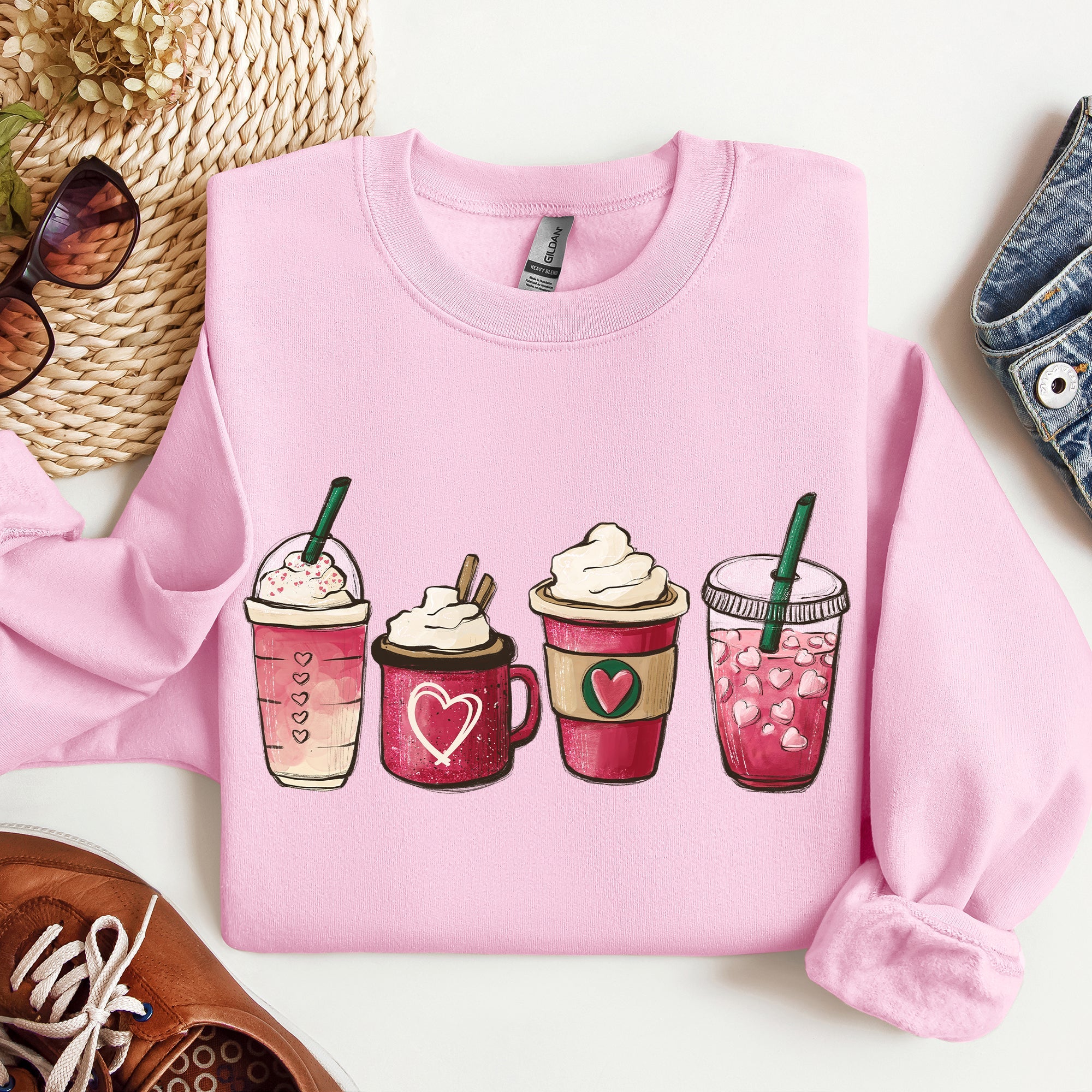 Valentine's Coffee And Drinks Cozy Edition For Coffee Lovers Forever Graphic Sweatshirt