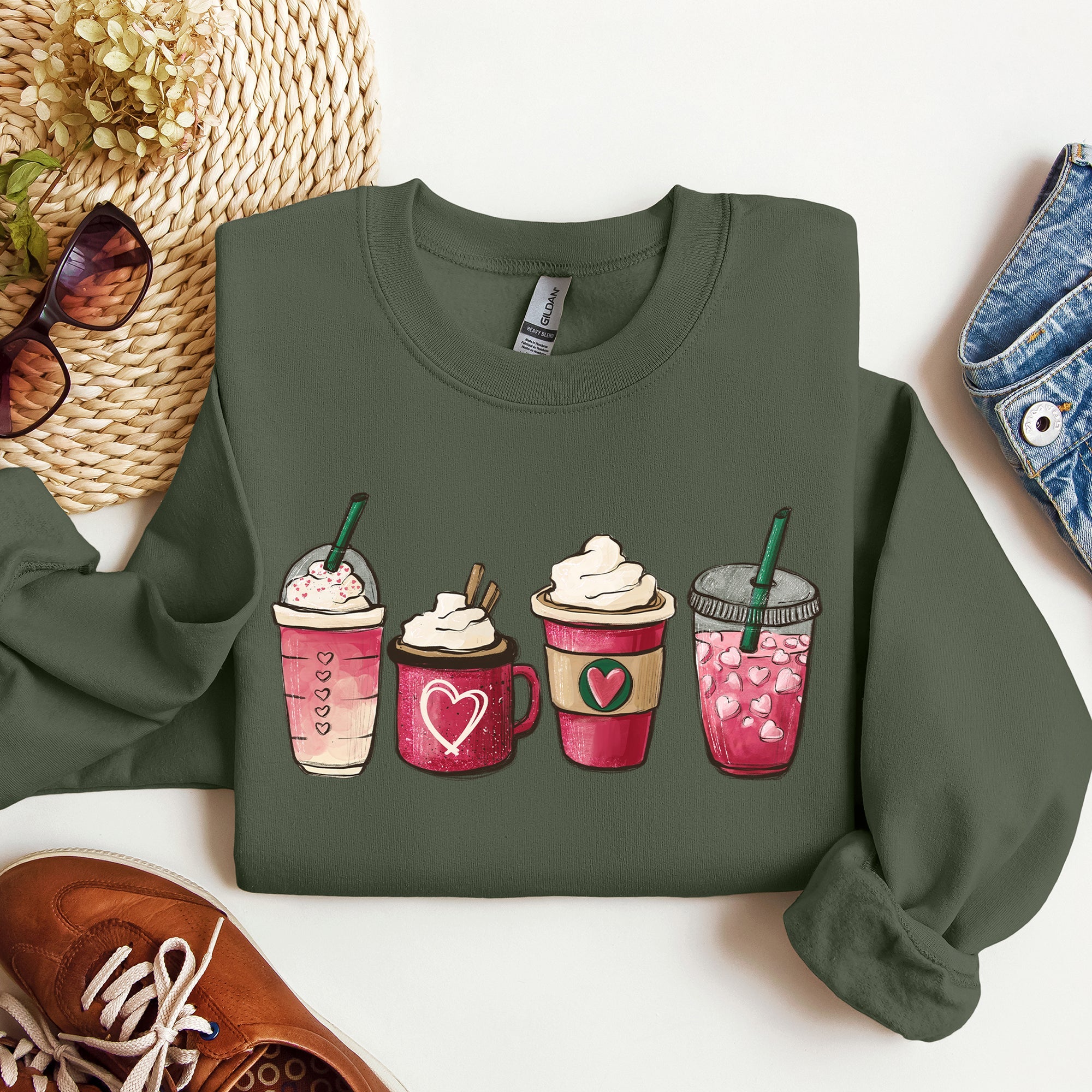 Valentine's Coffee And Drinks Cozy Edition For Coffee Lovers Forever Graphic Sweatshirt