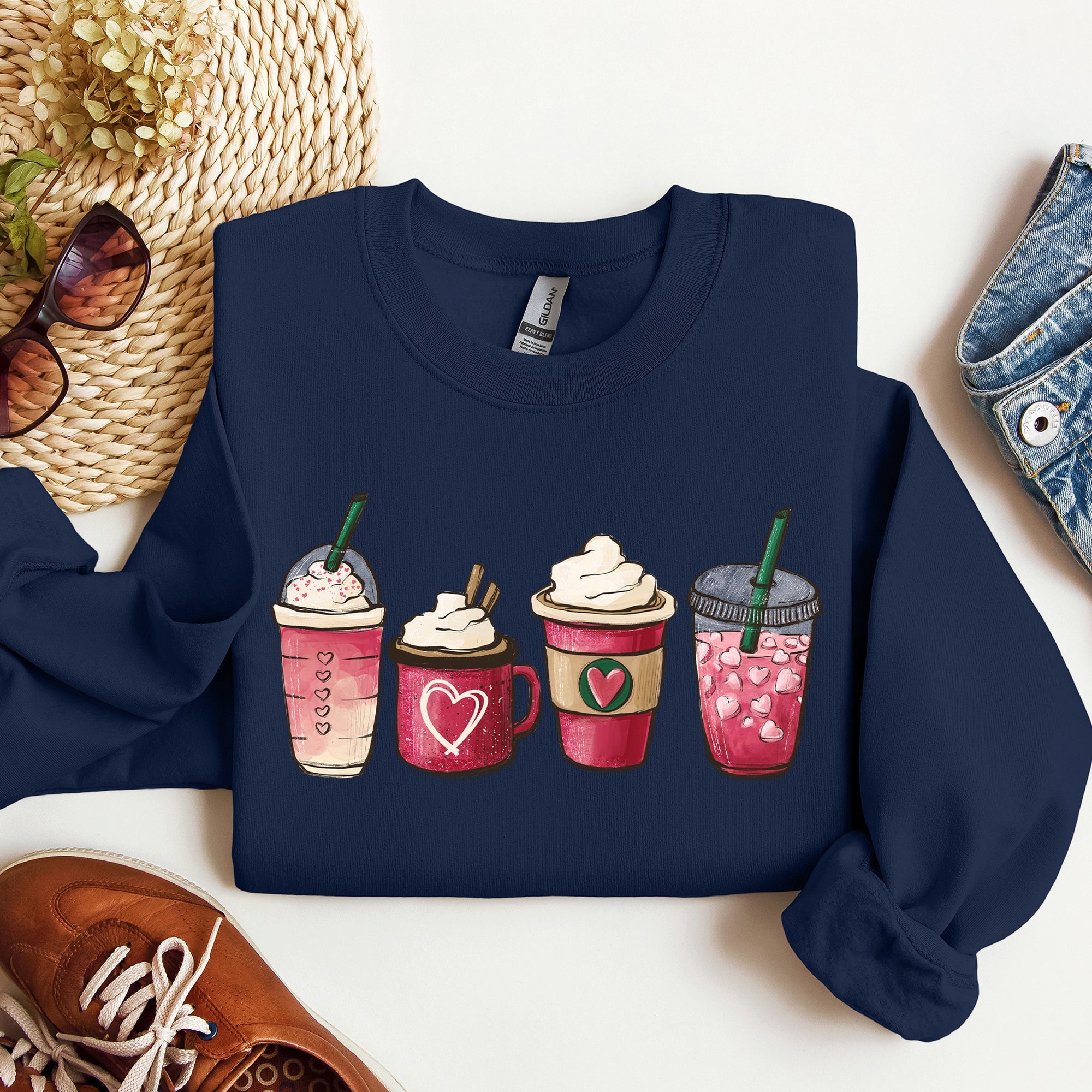 Valentine's Coffee And Drinks Cozy Edition For Coffee Lovers Forever Graphic Sweatshirt