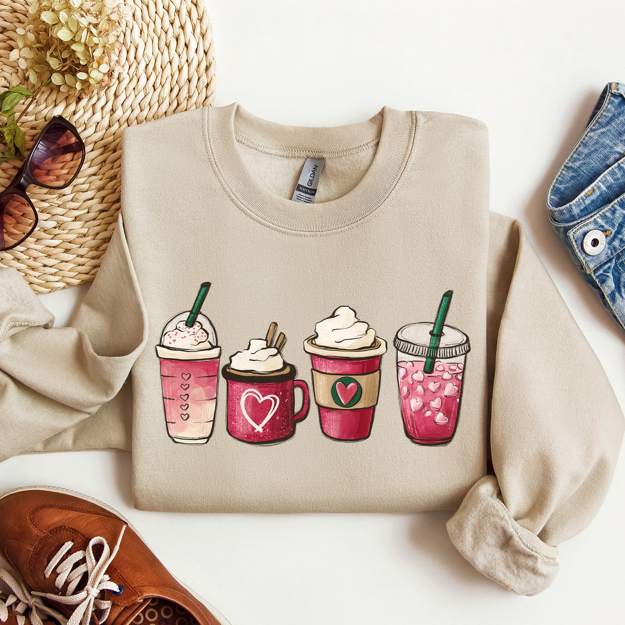 Valentine's Coffee And Drinks Cozy Edition For Coffee Lovers Forever Graphic Sweatshirt