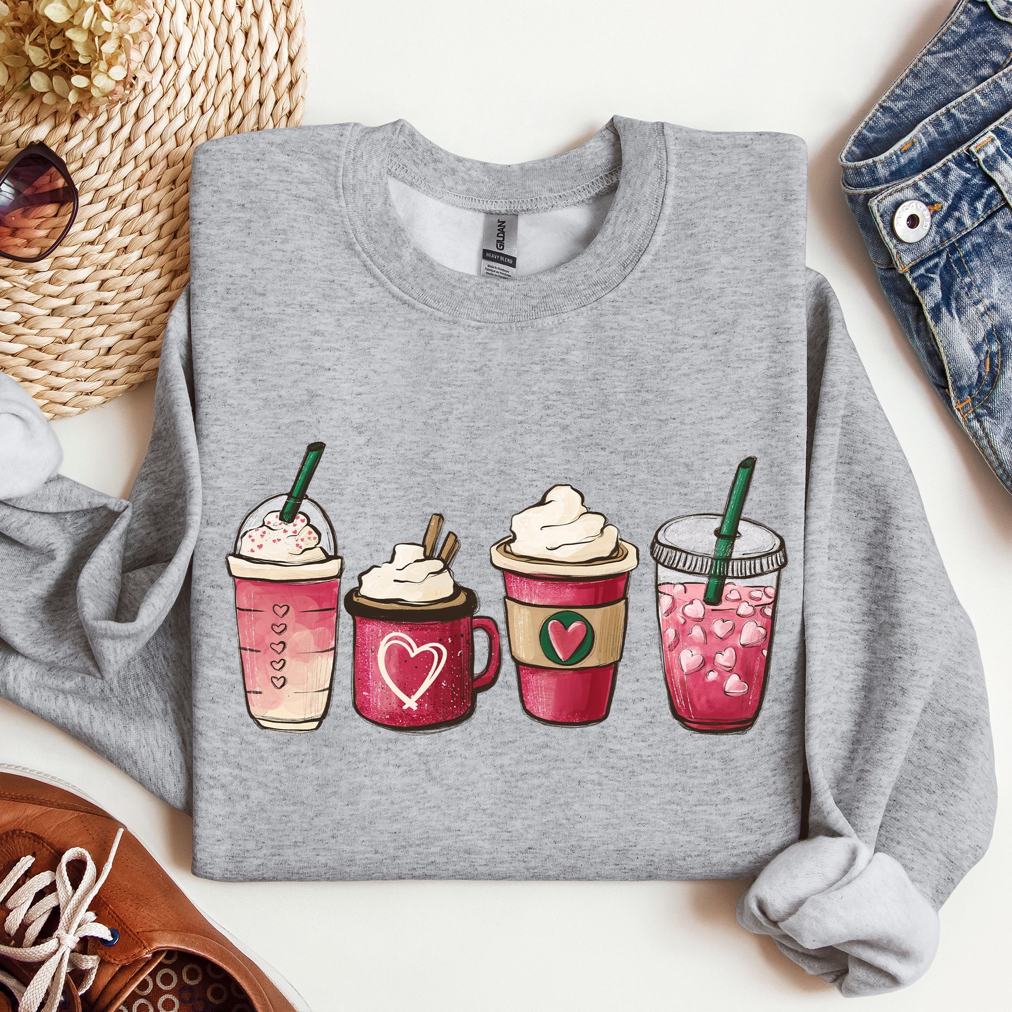 Valentine's Coffee And Drinks Cozy Edition For Coffee Lovers Forever Graphic Sweatshirt