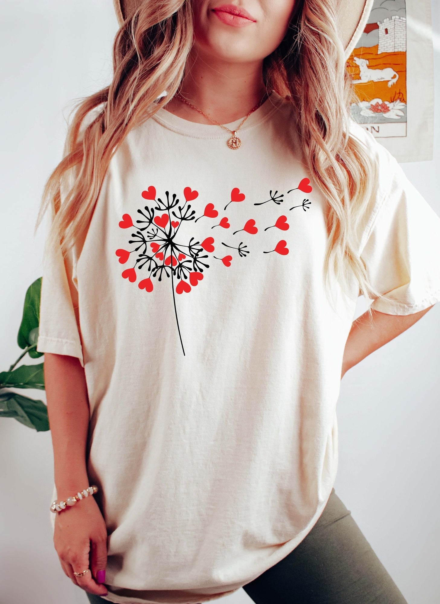 Dandelion Valentine's Day Floral Emblem With Whimsical Petals And Soft Nostalgic Charm Comfort Colors Tee