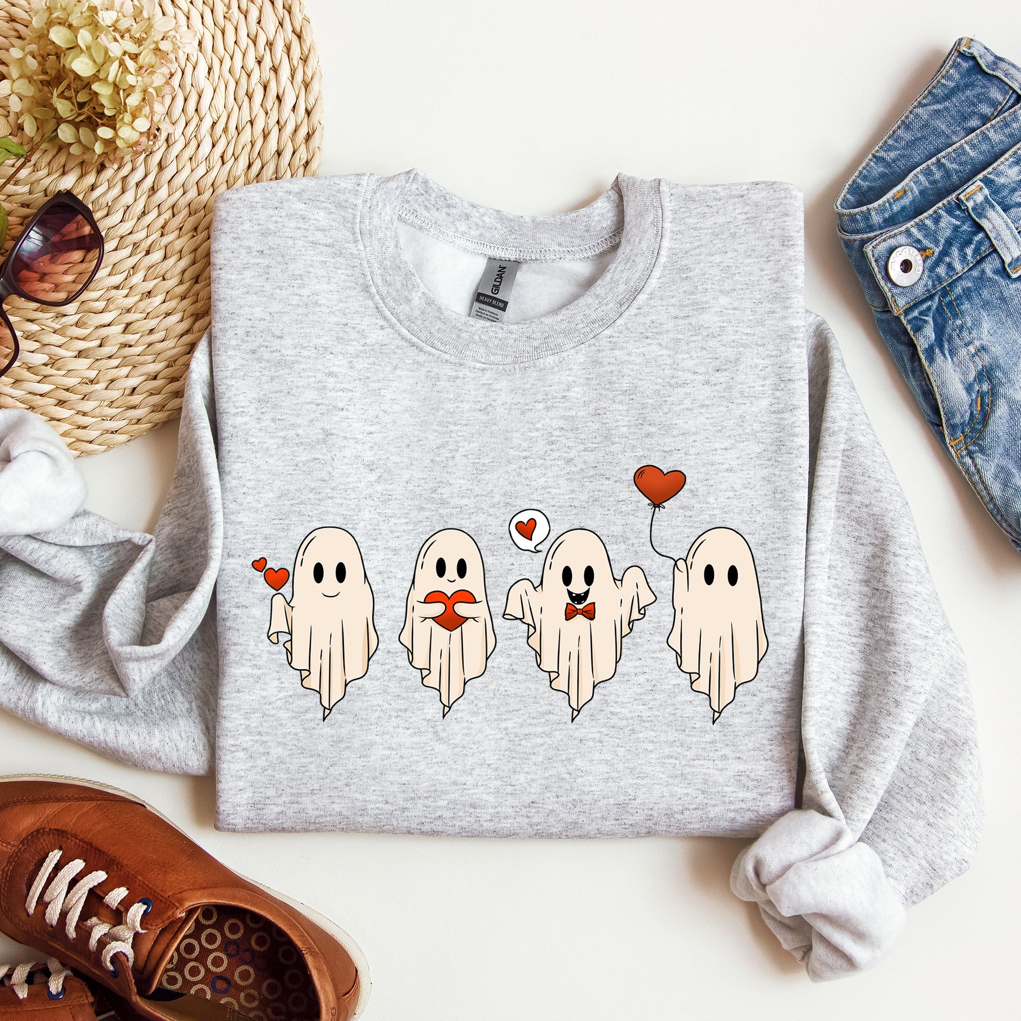 Valentine Ghosts, Love Graphic Artwork Limited Edition For Valentine's Day Sweatshirt