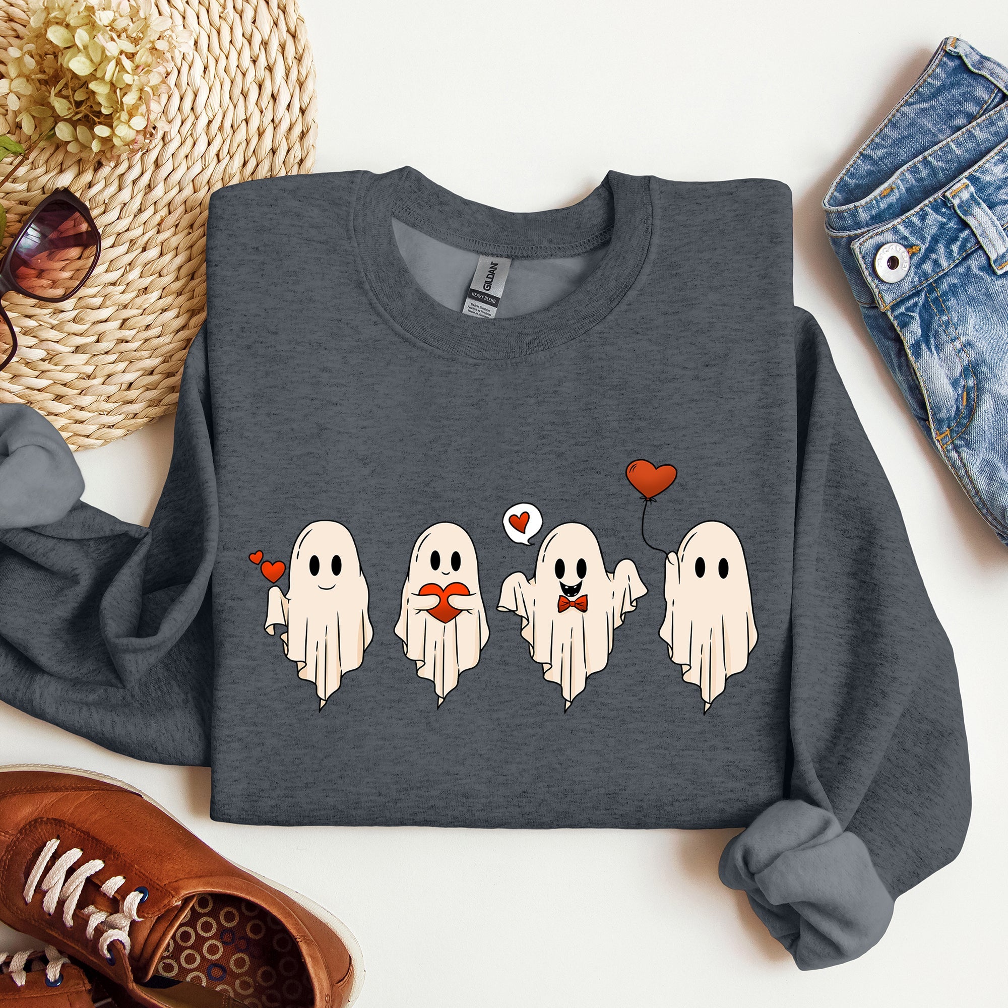 Valentine Ghosts, Love Graphic Artwork Limited Edition For Valentine's Day Sweatshirt