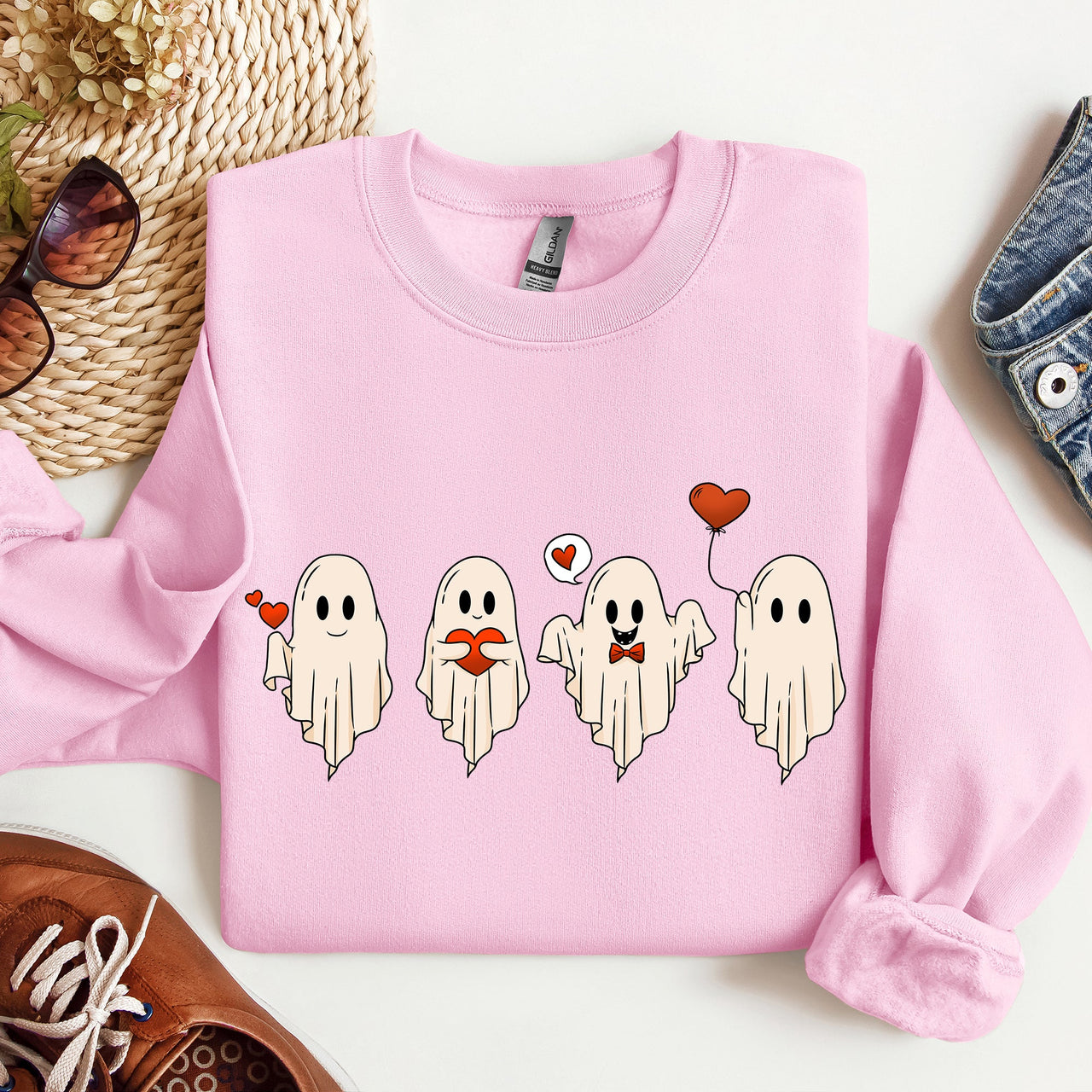 Valentine Ghosts, Love Graphic Artwork Limited Edition For Valentine's Day Sweatshirt