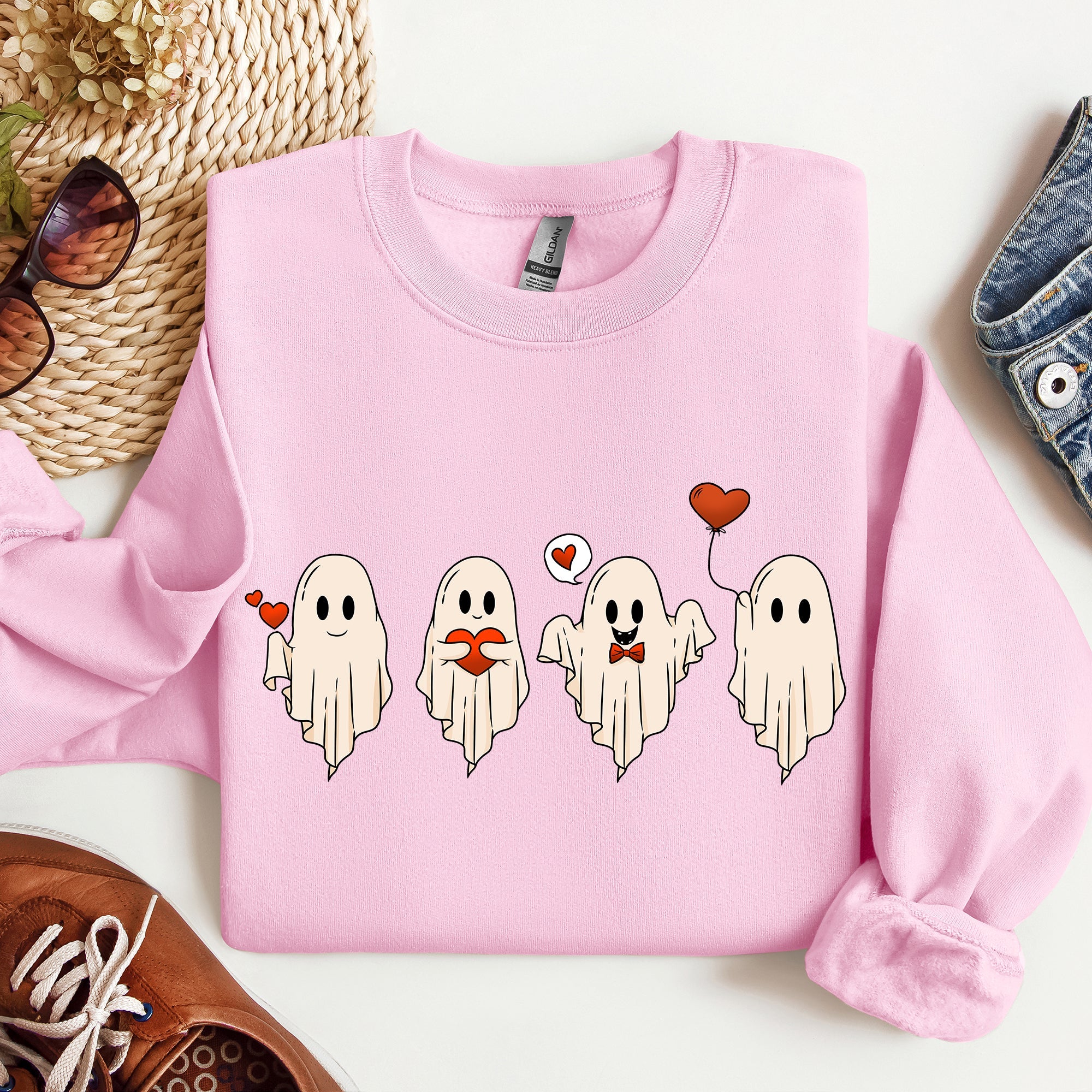 Valentine Ghosts, Love Graphic Artwork Limited Edition For Valentine's Day Sweatshirt