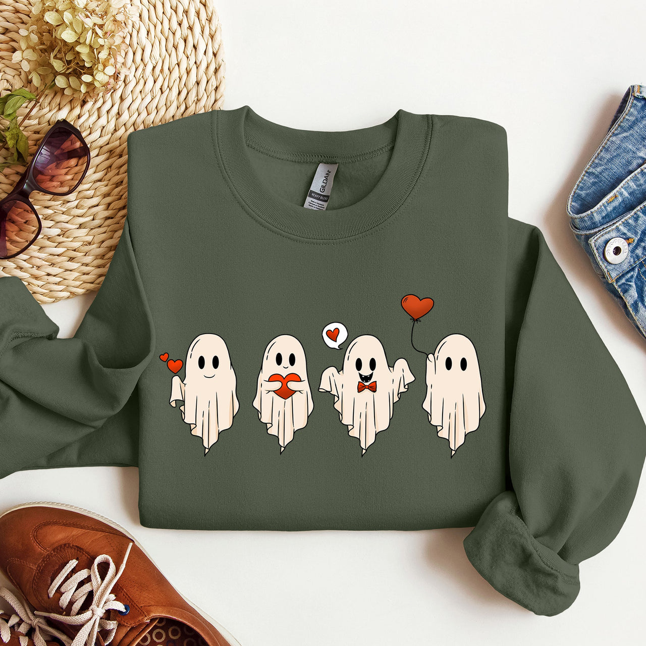 Valentine Ghosts, Love Graphic Artwork Limited Edition For Valentine's Day Sweatshirt