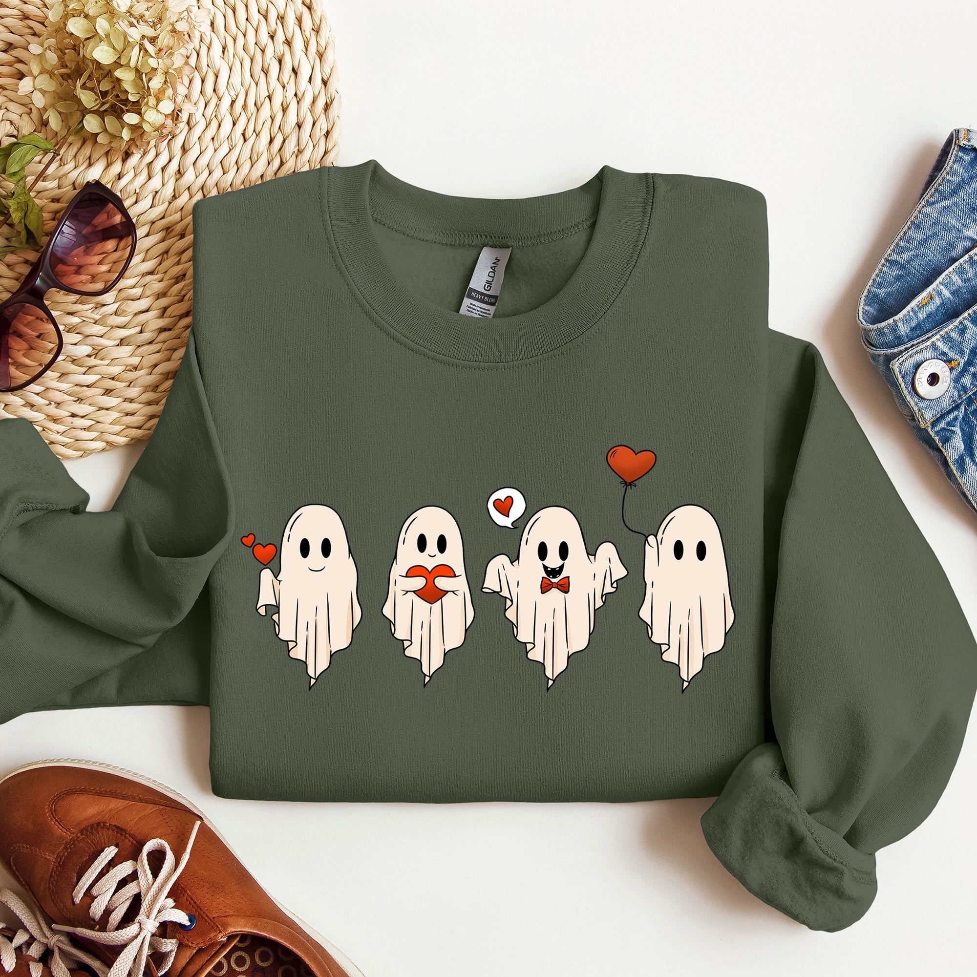 Valentine Ghosts, Love Graphic Artwork Limited Edition For Valentine's Day Sweatshirt