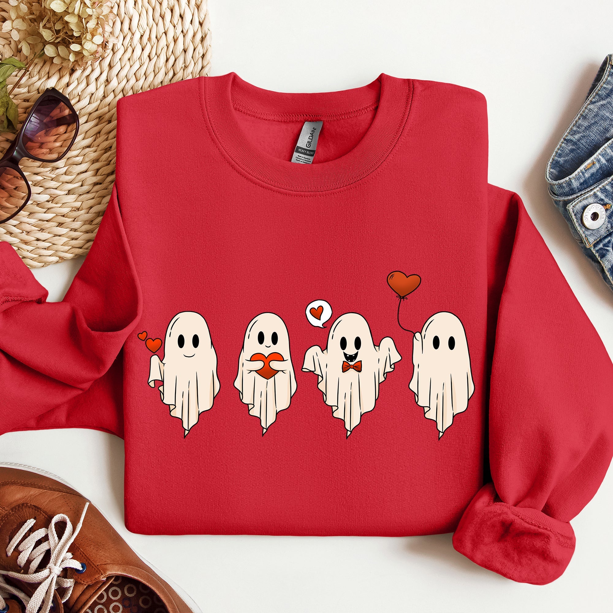 Valentine Ghosts, Love Graphic Artwork Limited Edition For Valentine's Day Sweatshirt