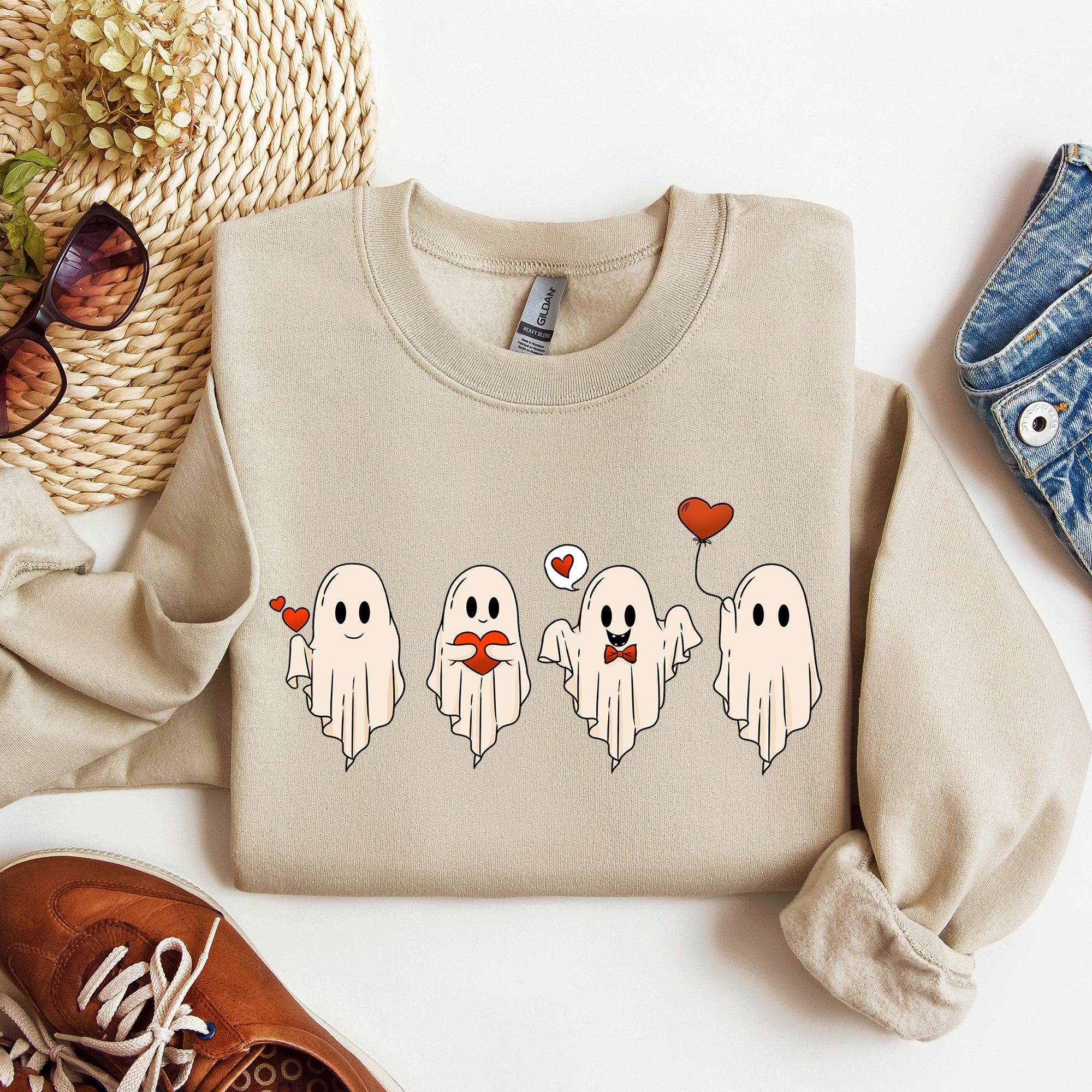 Valentine Ghosts, Love Graphic Artwork Limited Edition For Valentine's Day Sweatshirt