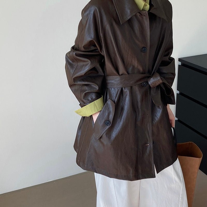 Vintage Faux Leather Jacket (MS149)