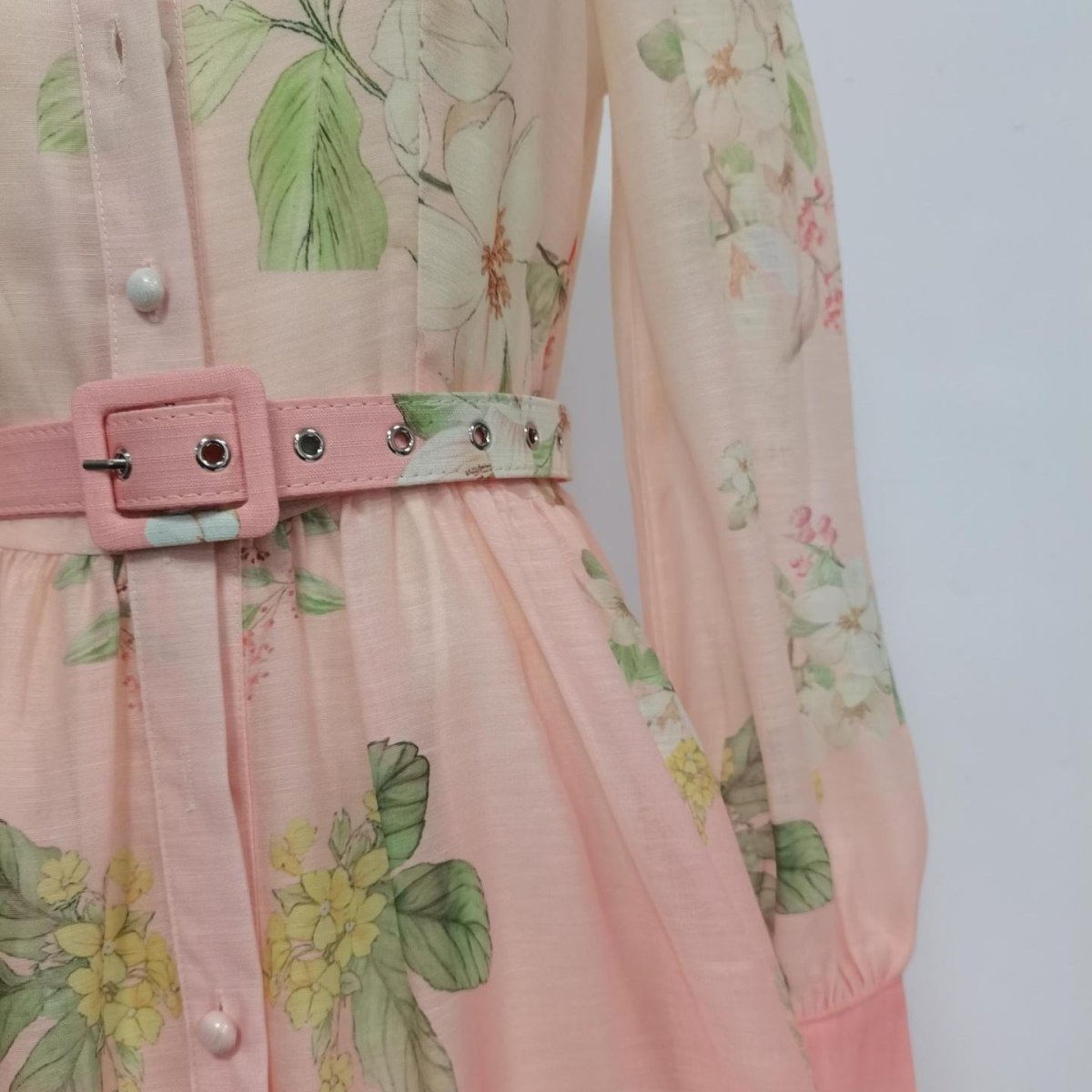 Vintage Floral Print Dress with Ruffle Collar(MS357)