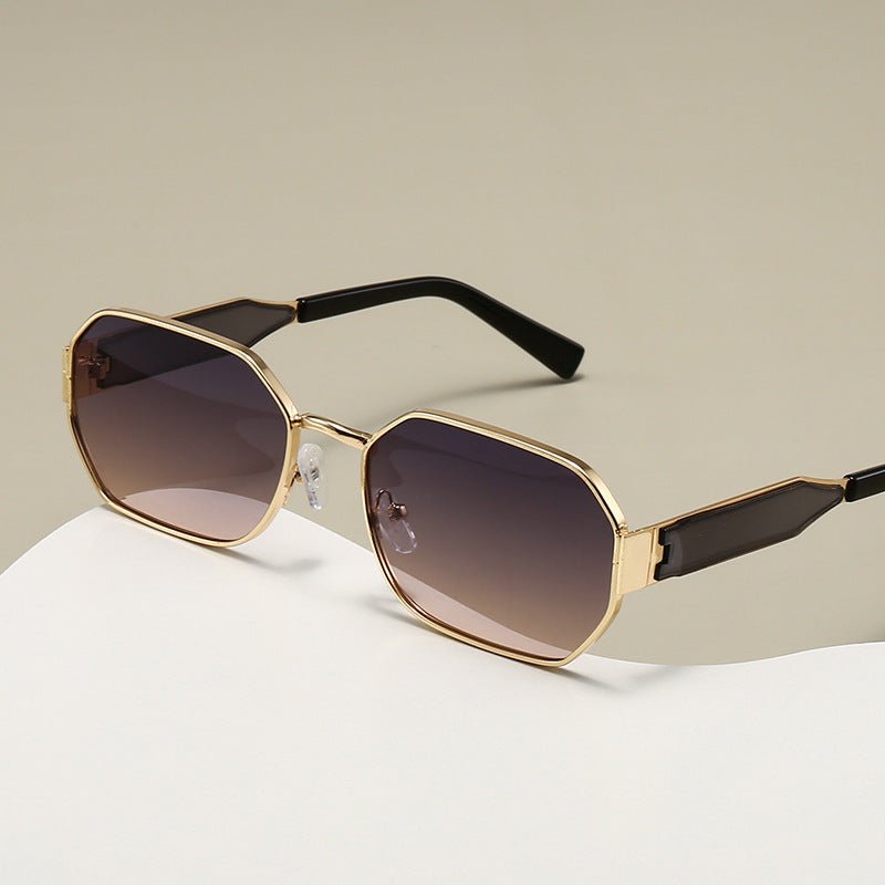 Vintage Narrow Frame Sunglasses – Retro Chic Accented Lenses for Women (MAC262)