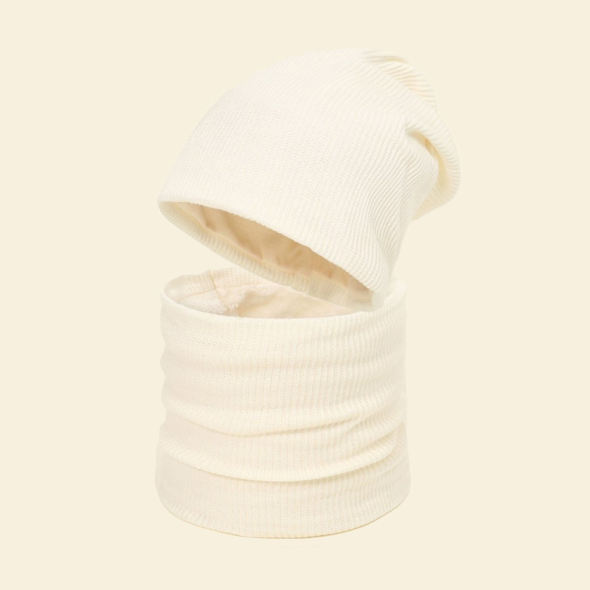 Warm Knit Beanie with Looped Scarf Set (MAC299)