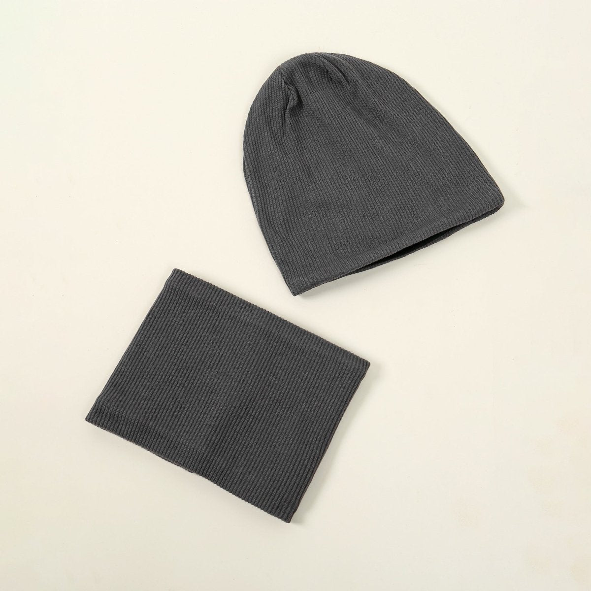 Warm Knit Beanie with Looped Scarf Set (MAC299)