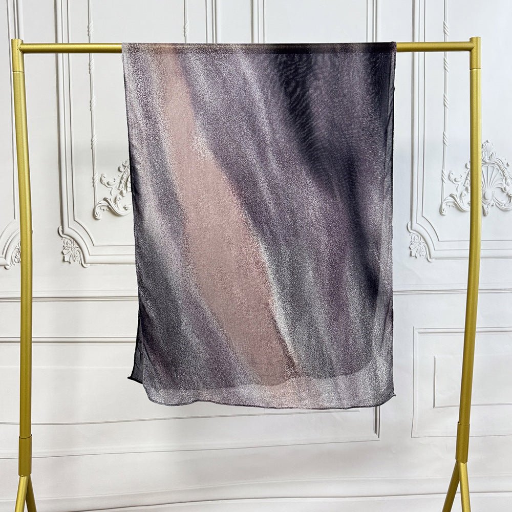 Watercolor Artistic Cotton Hijab with Painted Floral Motifs (MH144)
