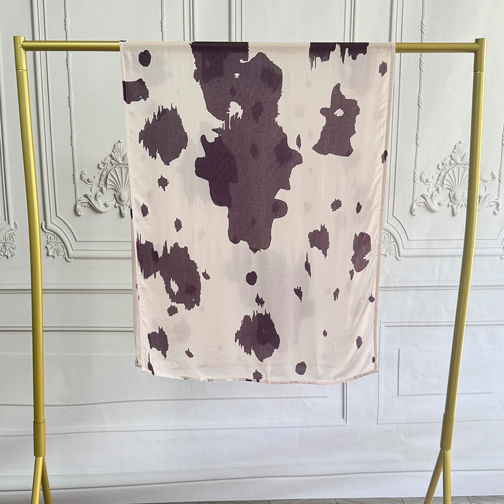 Watercolor Artistic Cotton Hijab with Painted Floral Motifs (MH144)