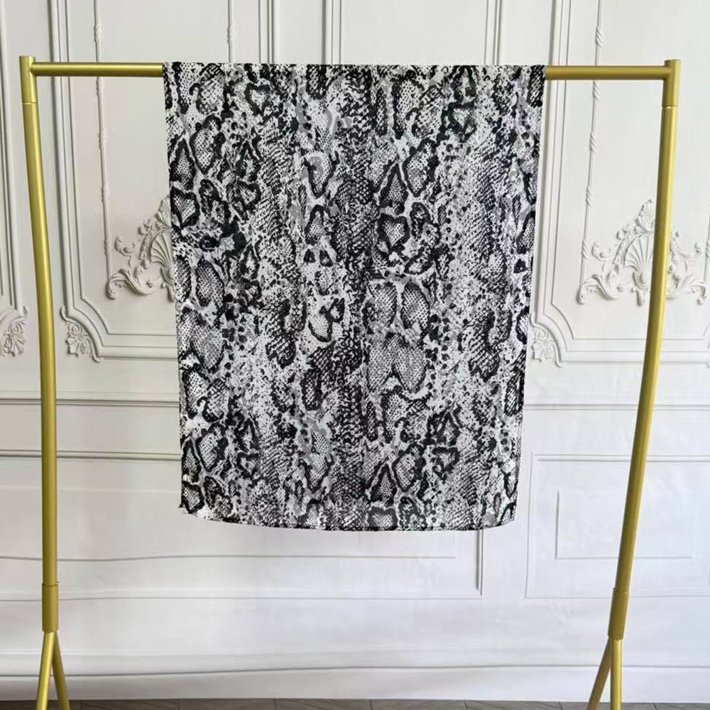 Watercolor Artistic Cotton Hijab with Painted Floral Motifs (MH144)