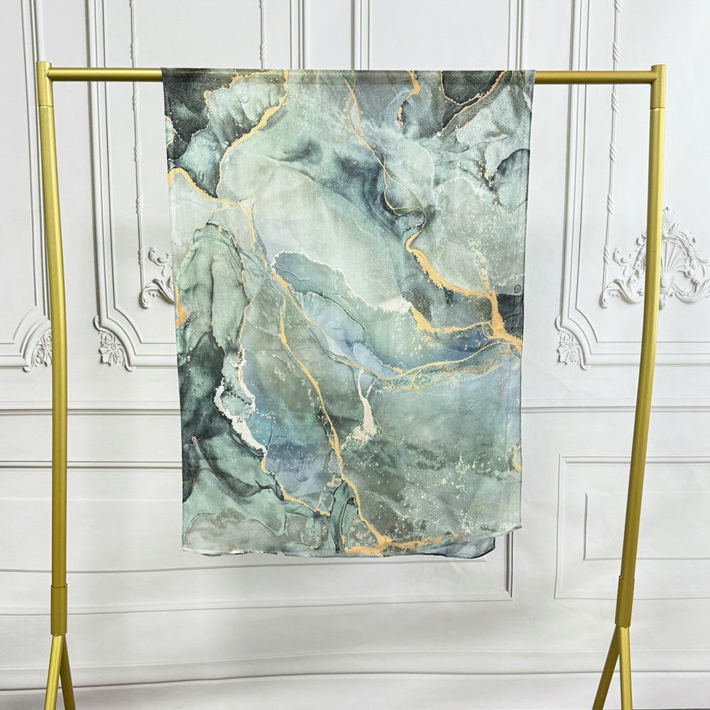 Watercolor Artistic Cotton Hijab with Painted Floral Motifs (MH144)