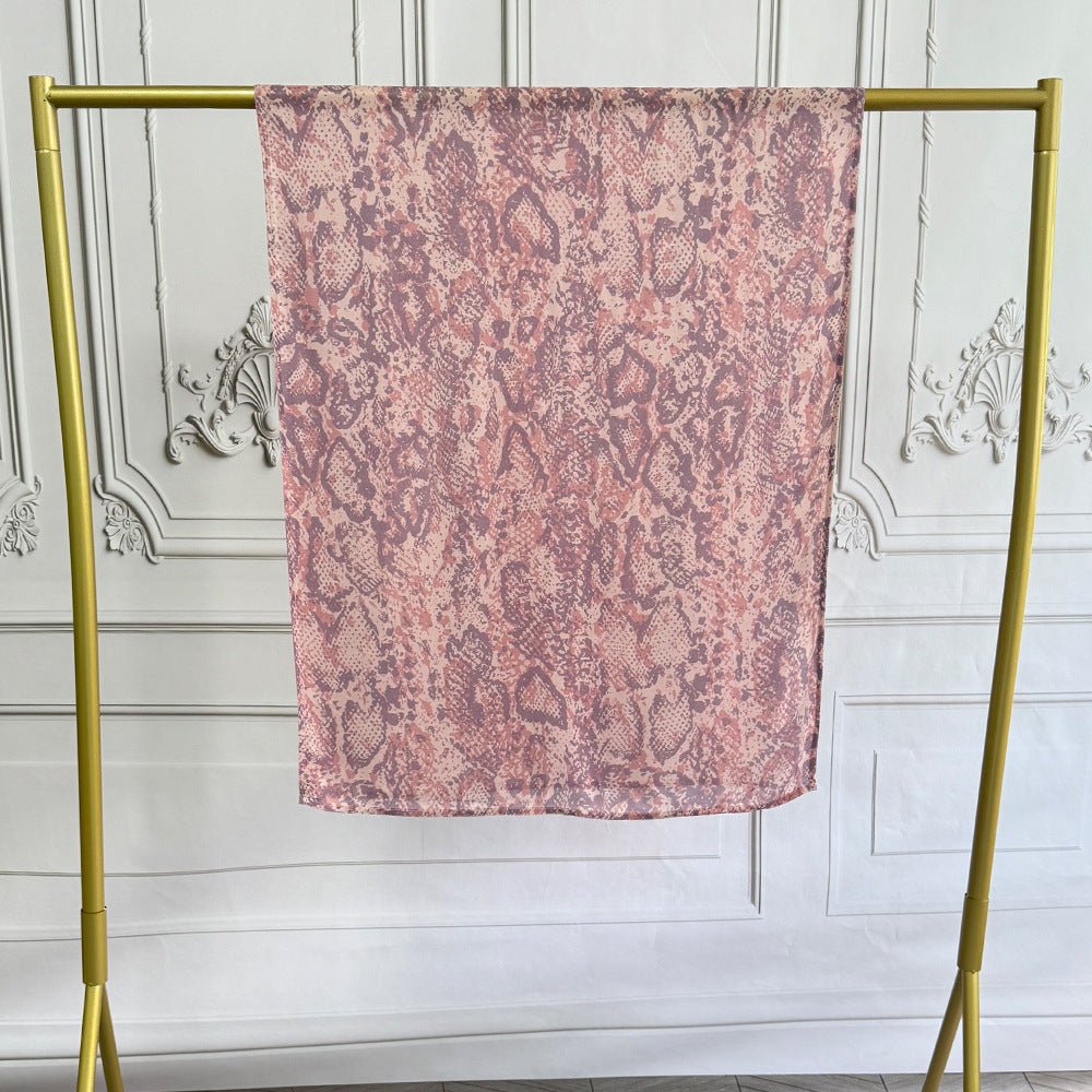Watercolor Artistic Cotton Hijab with Painted Floral Motifs (MH144)