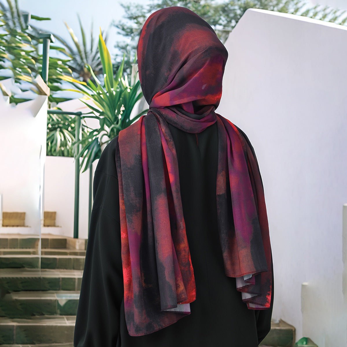 Watercolor Artistry Ethereal Print Hijab (MH176)