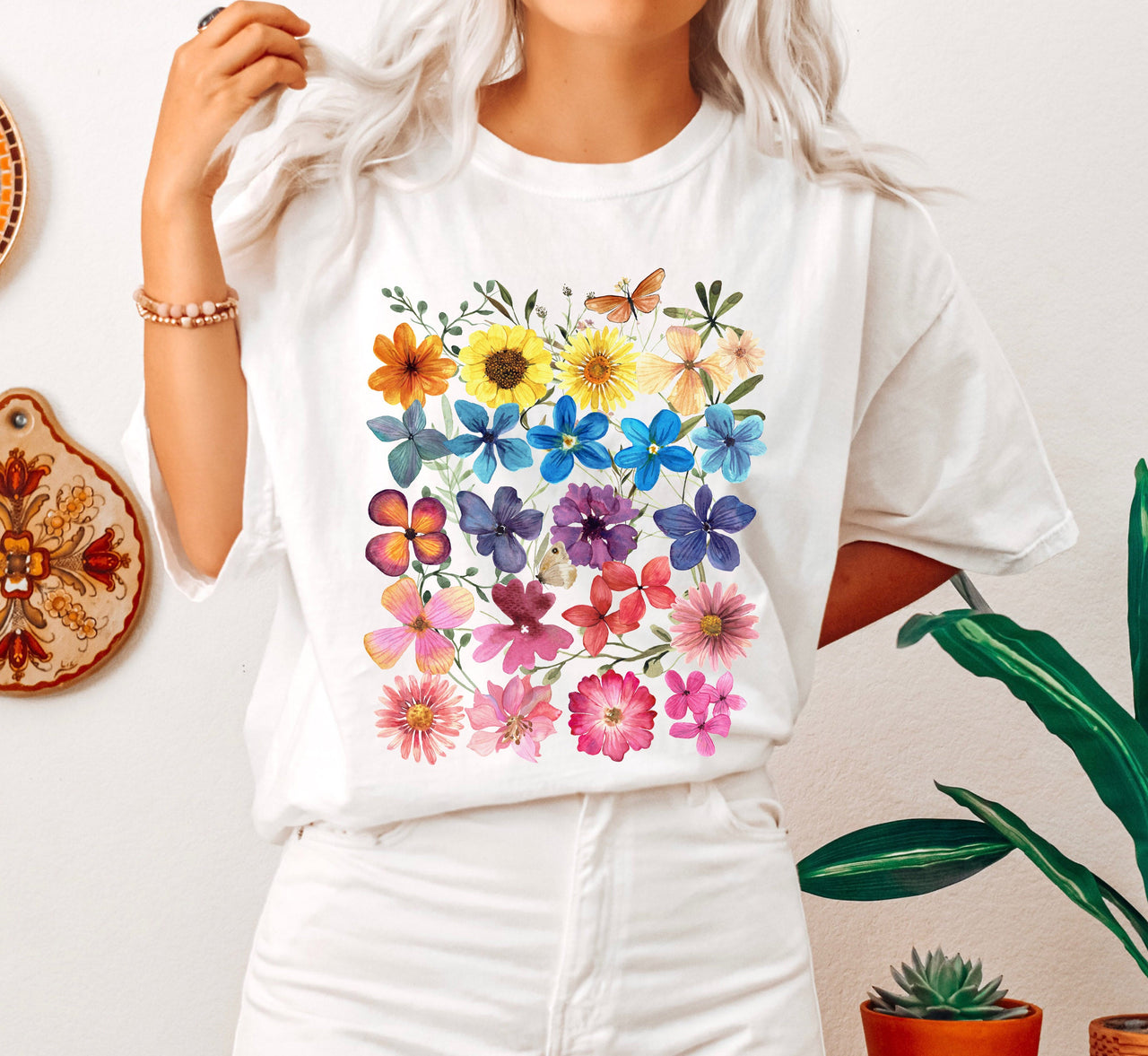 Botanical Print Plant Lover Garden Enthusiast Edition Featuring Lush Foliage And Delicate Florals Comfort Colors Tee