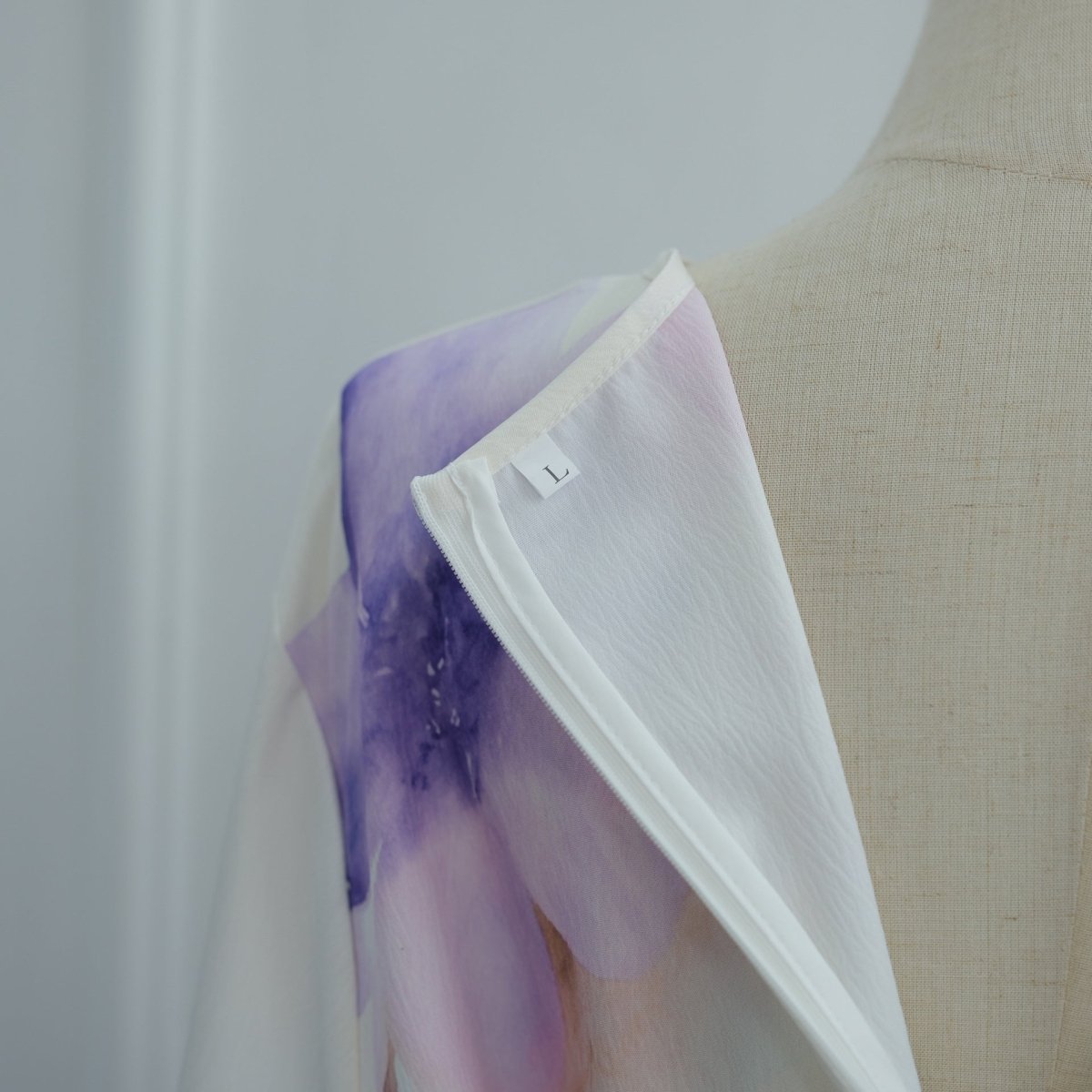 Watercolour Floral Washed-Crinkle Wide-Sleeve Maxi Dress(MS473)