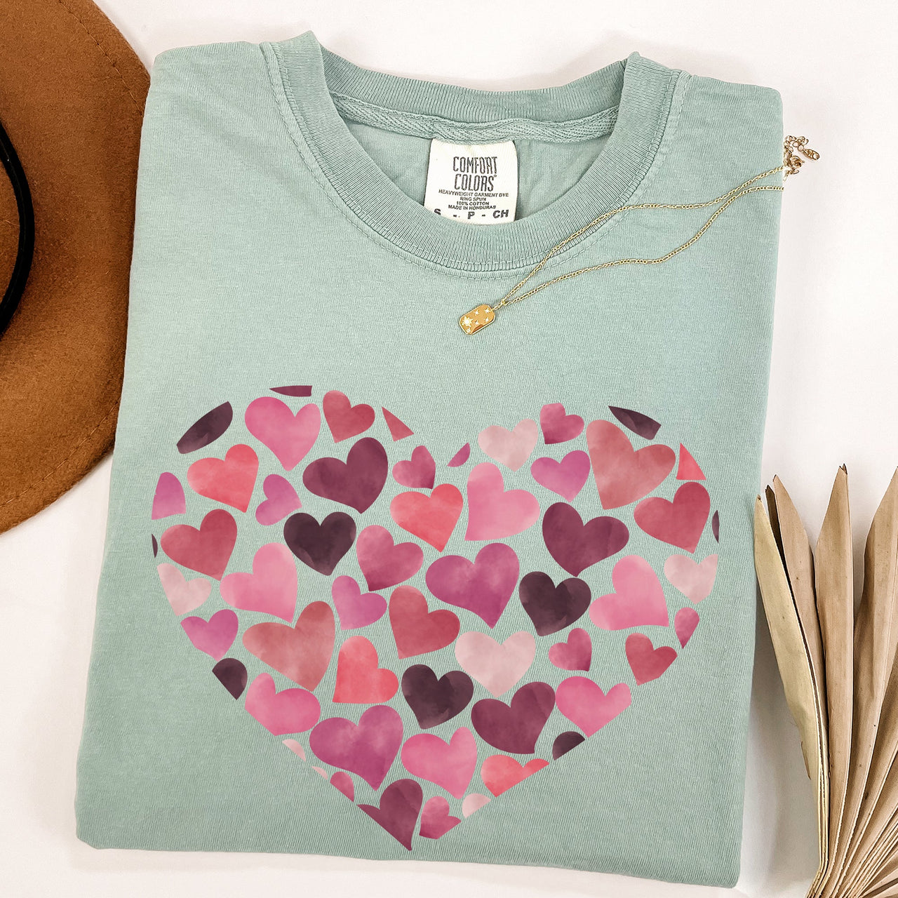 Watercolor Hearts Valentine's Day Edition Premium Soft Feel Print Comfort Colors Tee
