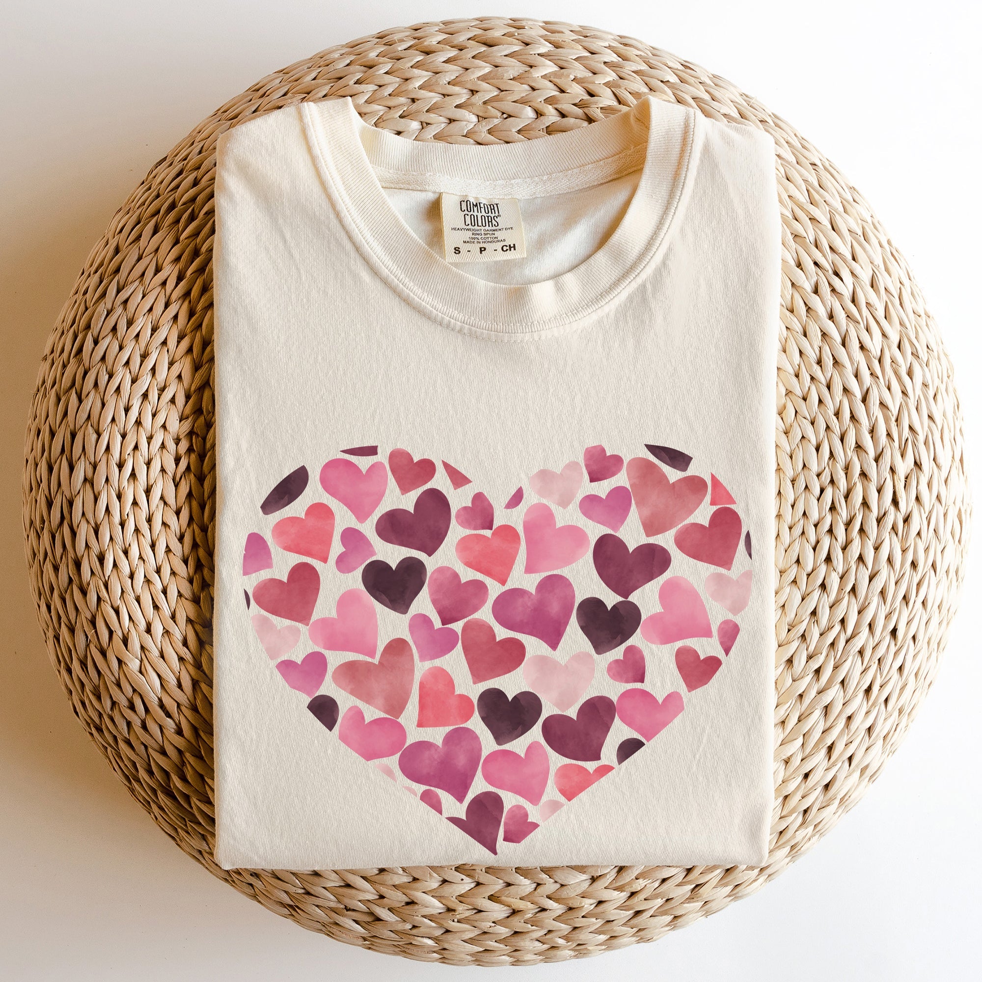 Watercolor Hearts Valentine's Day Edition Premium Soft Feel Print Comfort Colors Tee