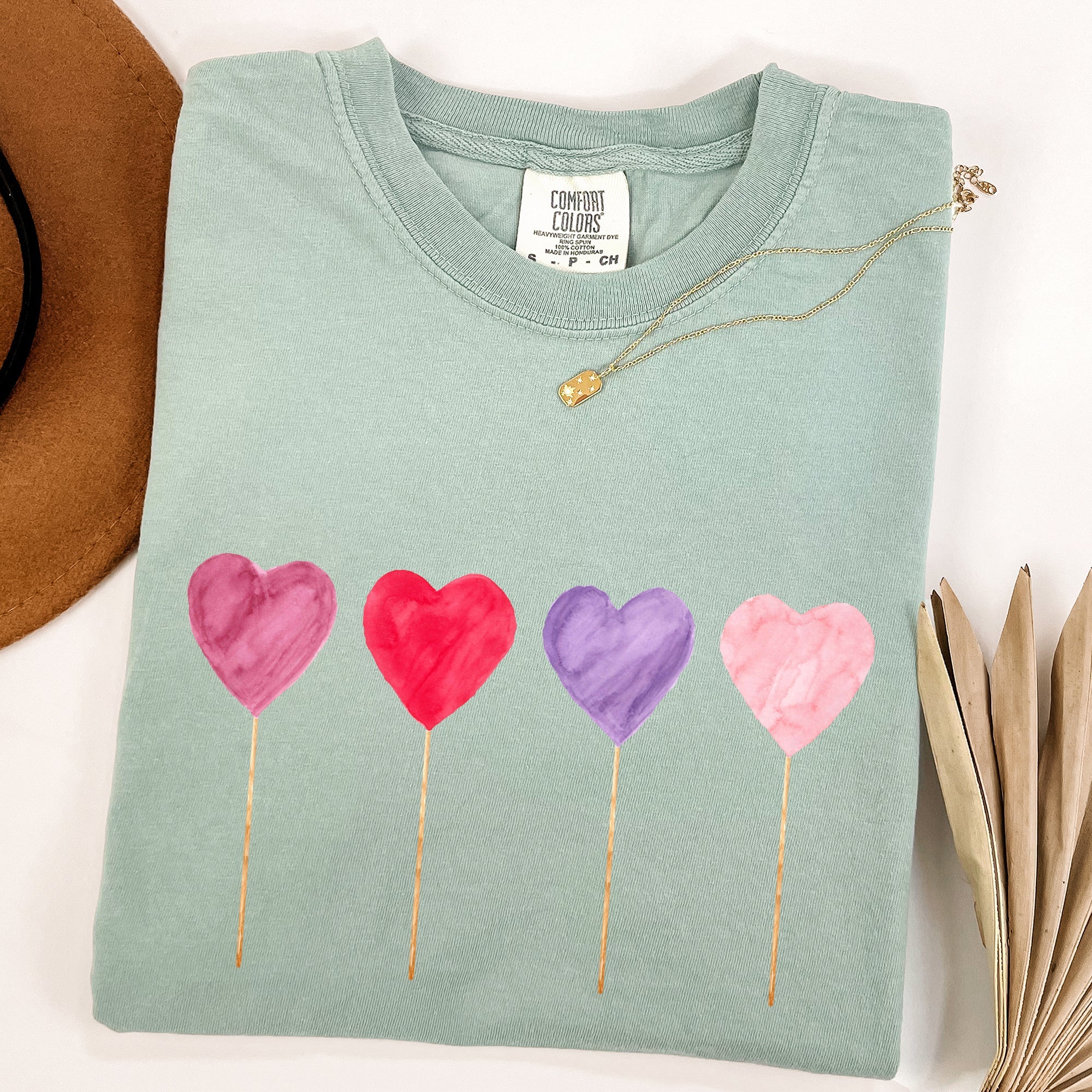 Watercolor Lollipops Candy Sweets Suckers Valentine's Day Edition Comfort Colors Tee