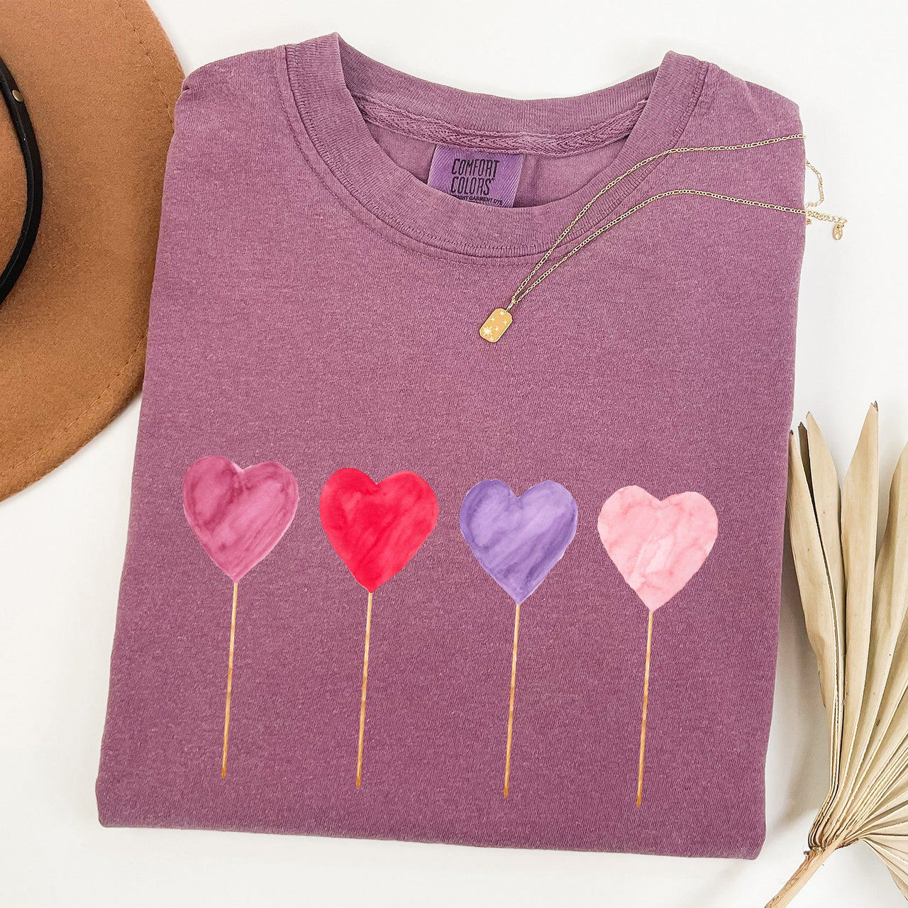Watercolor Lollipops Candy Sweets Suckers Valentine's Day Edition Comfort Colors Tee