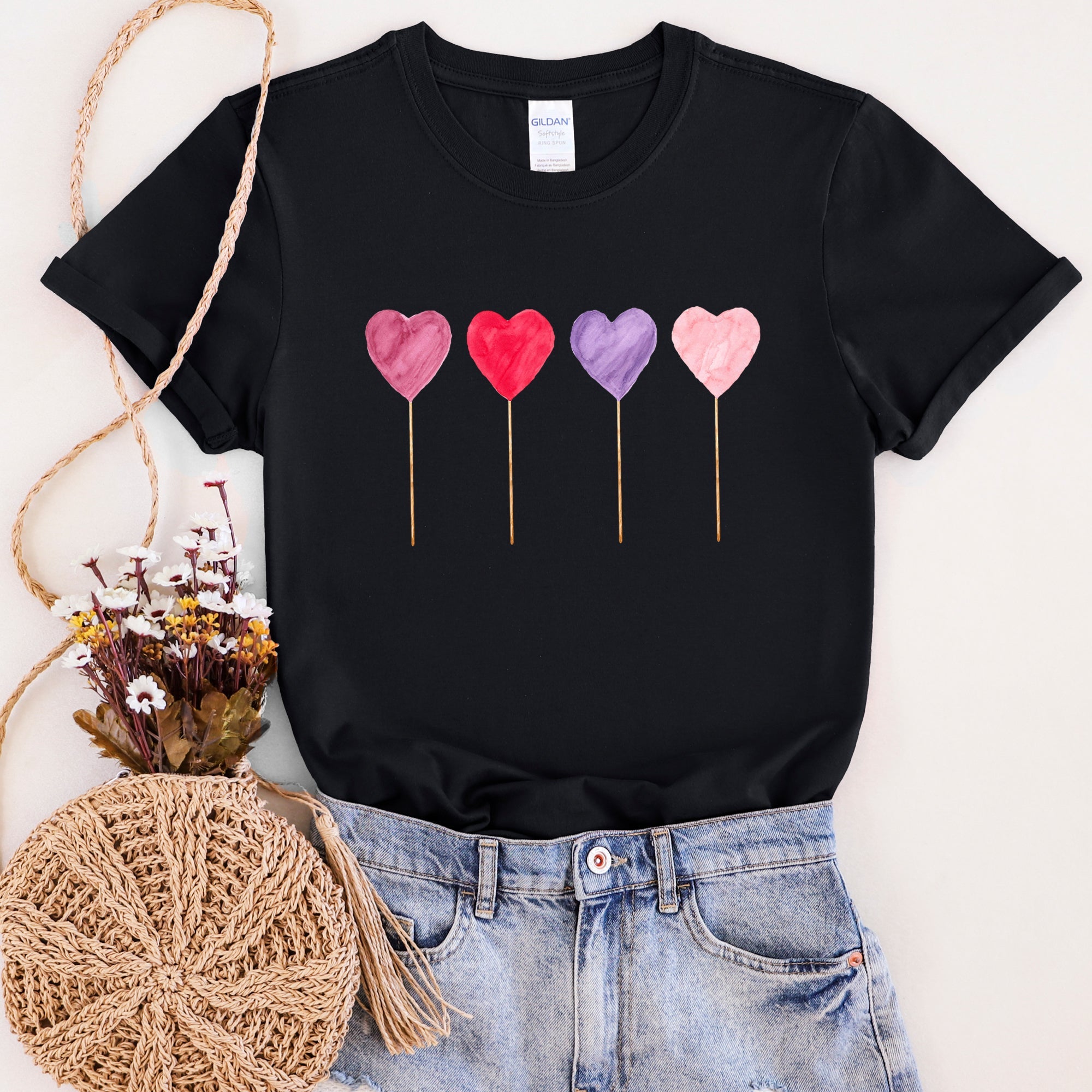 Watercolor Lollipops Candy Sweets Suckers Valentine's Day Edition Limited Graphic Tee