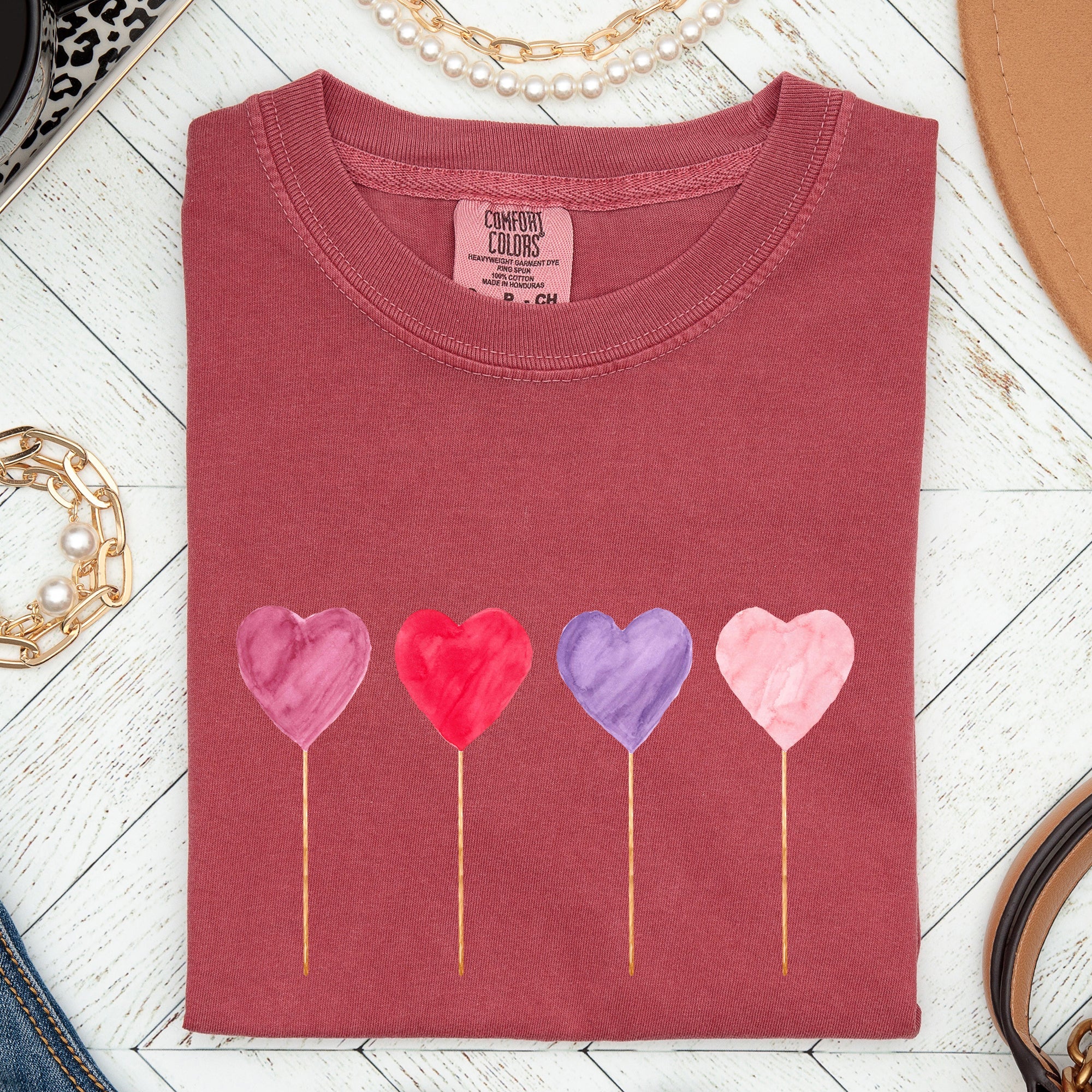 Watercolor Lollipops Candy Sweets Suckers Valentine's Day Edition Comfort Colors Tee