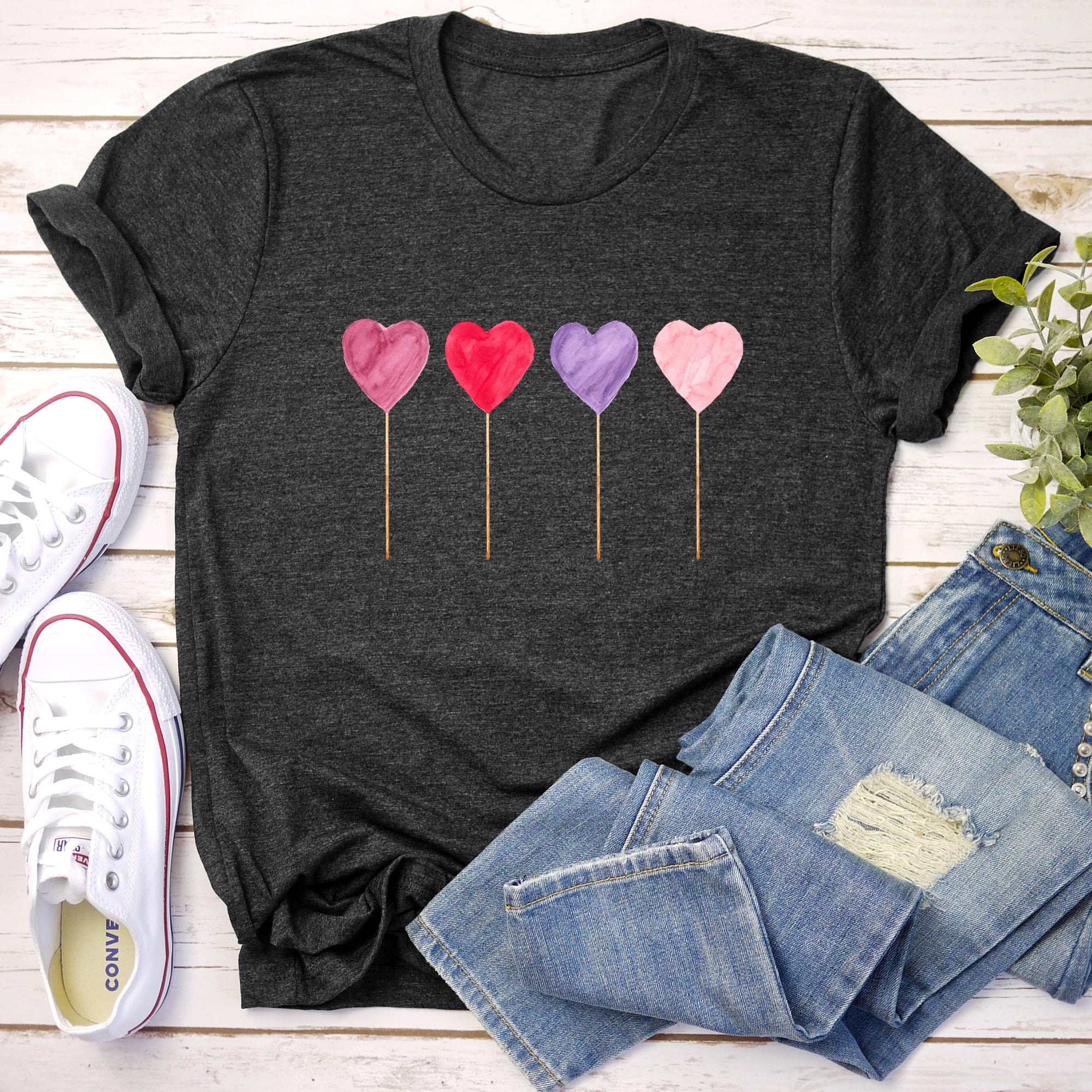 Watercolor Lollipops Candy Sweets Suckers Valentine's Day Edition Limited Graphic Tee