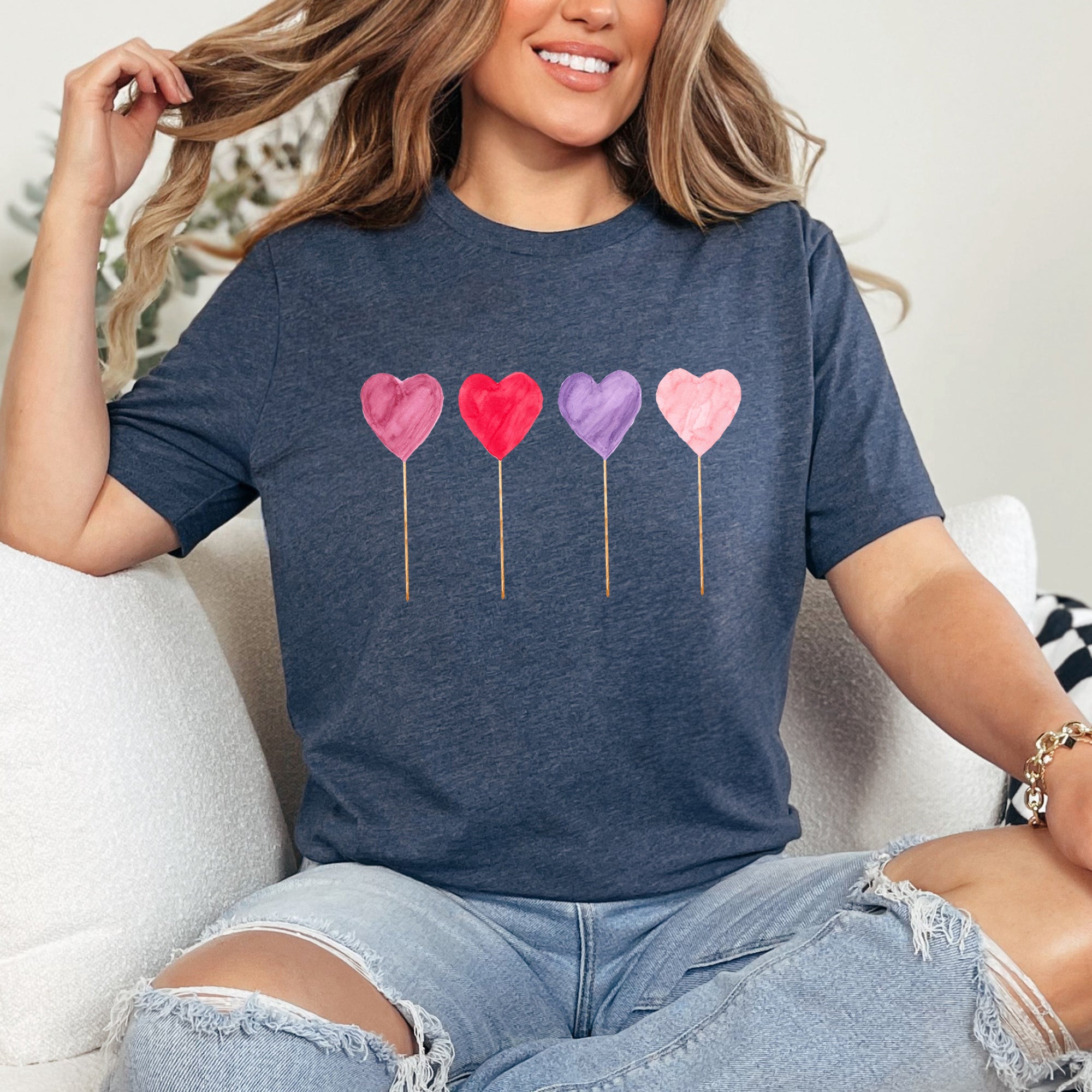 Watercolor Lollipops Candy Sweets Suckers Valentine's Day Edition Limited Graphic Tee