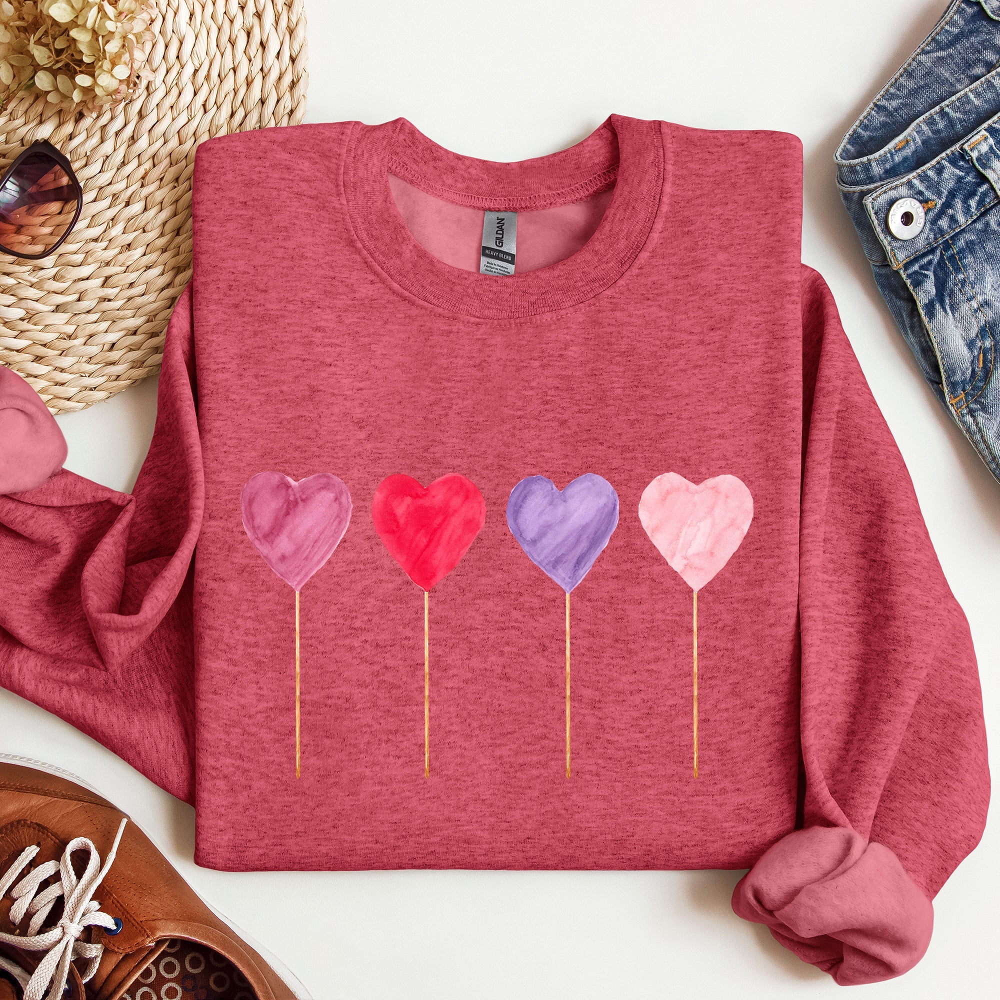 Watercolor Lollipops Candy Sweets Suckers Valentine's Day Limited Edition Sweatshirt