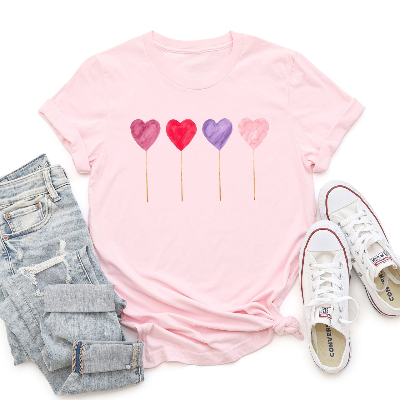 Watercolor Lollipops Candy Sweets Suckers Valentine's Day Edition Limited Graphic Tee