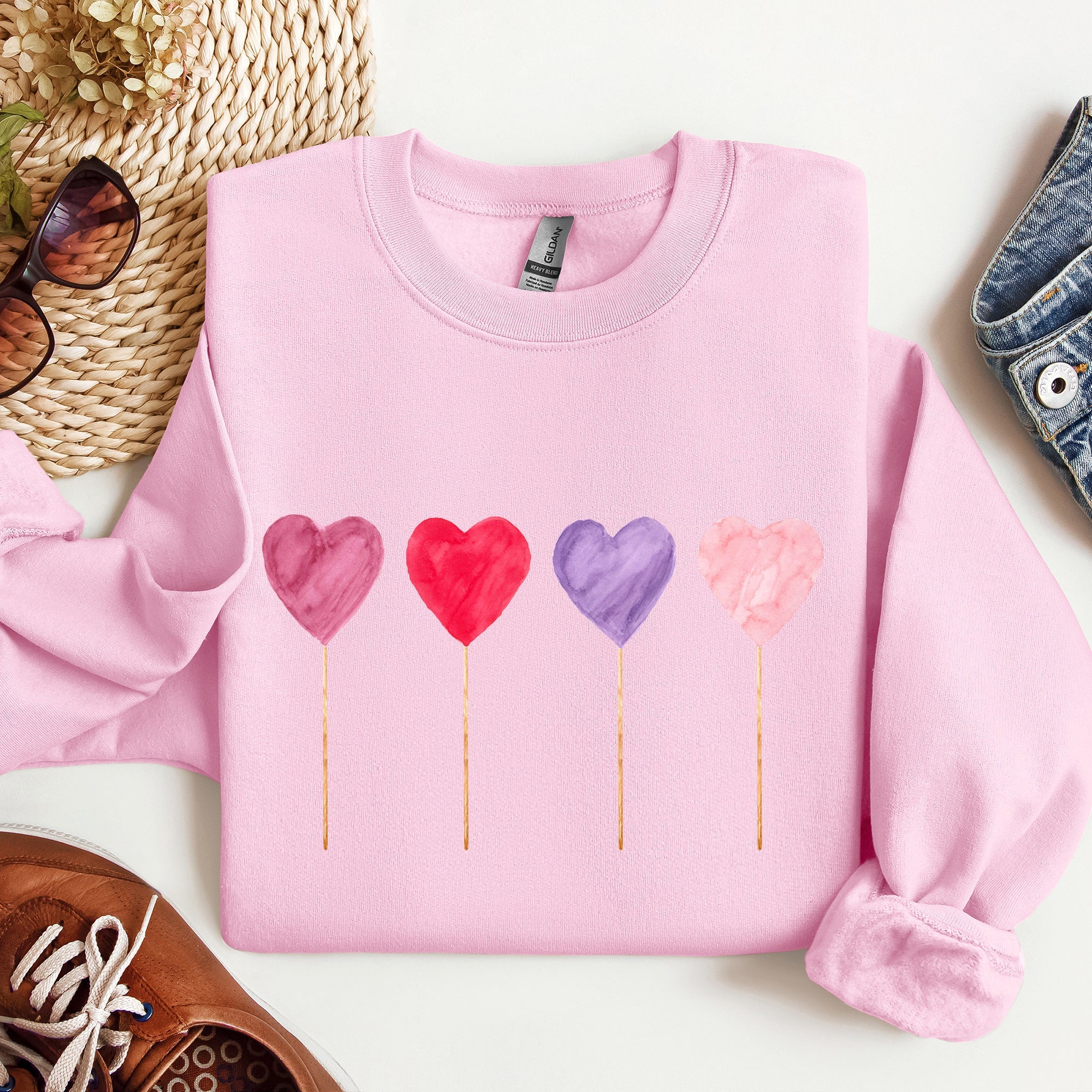 Watercolor Lollipops Candy Sweets Suckers Valentine's Day Limited Edition Sweatshirt