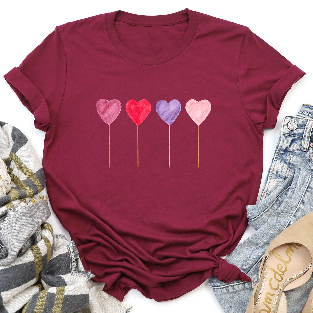 Watercolor Lollipops Candy Sweets Suckers Valentine's Day Edition Limited Graphic Tee
