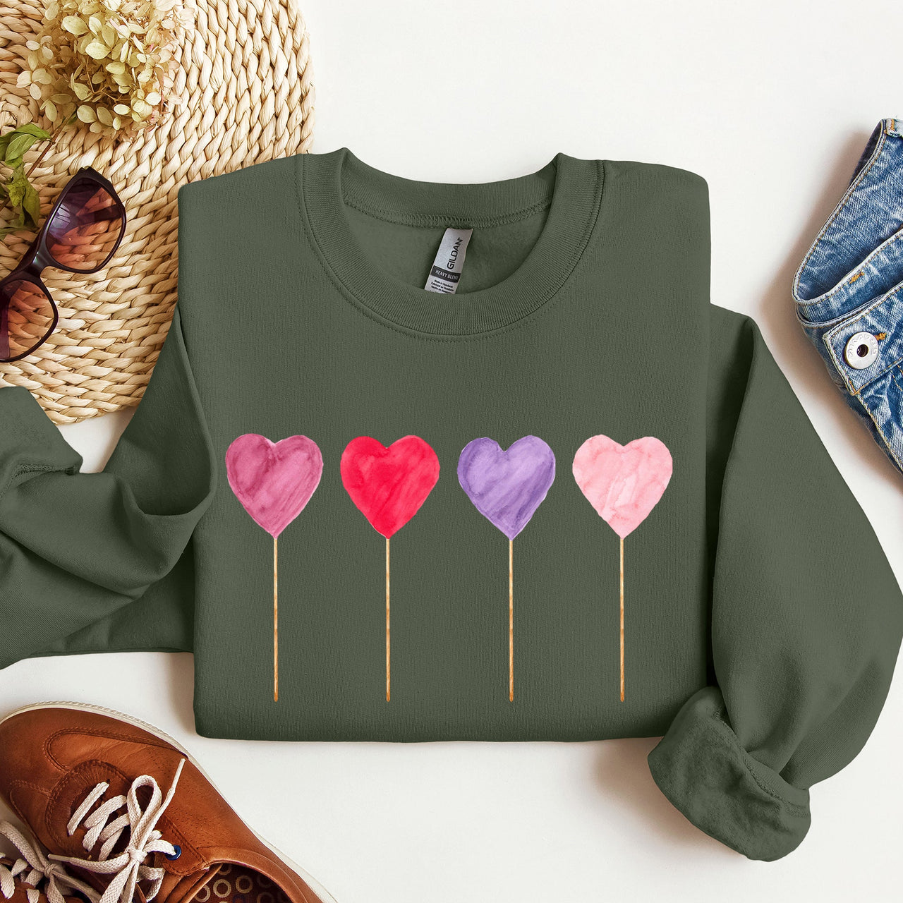 Watercolor Lollipops Candy Sweets Suckers Valentine's Day Limited Edition Sweatshirt